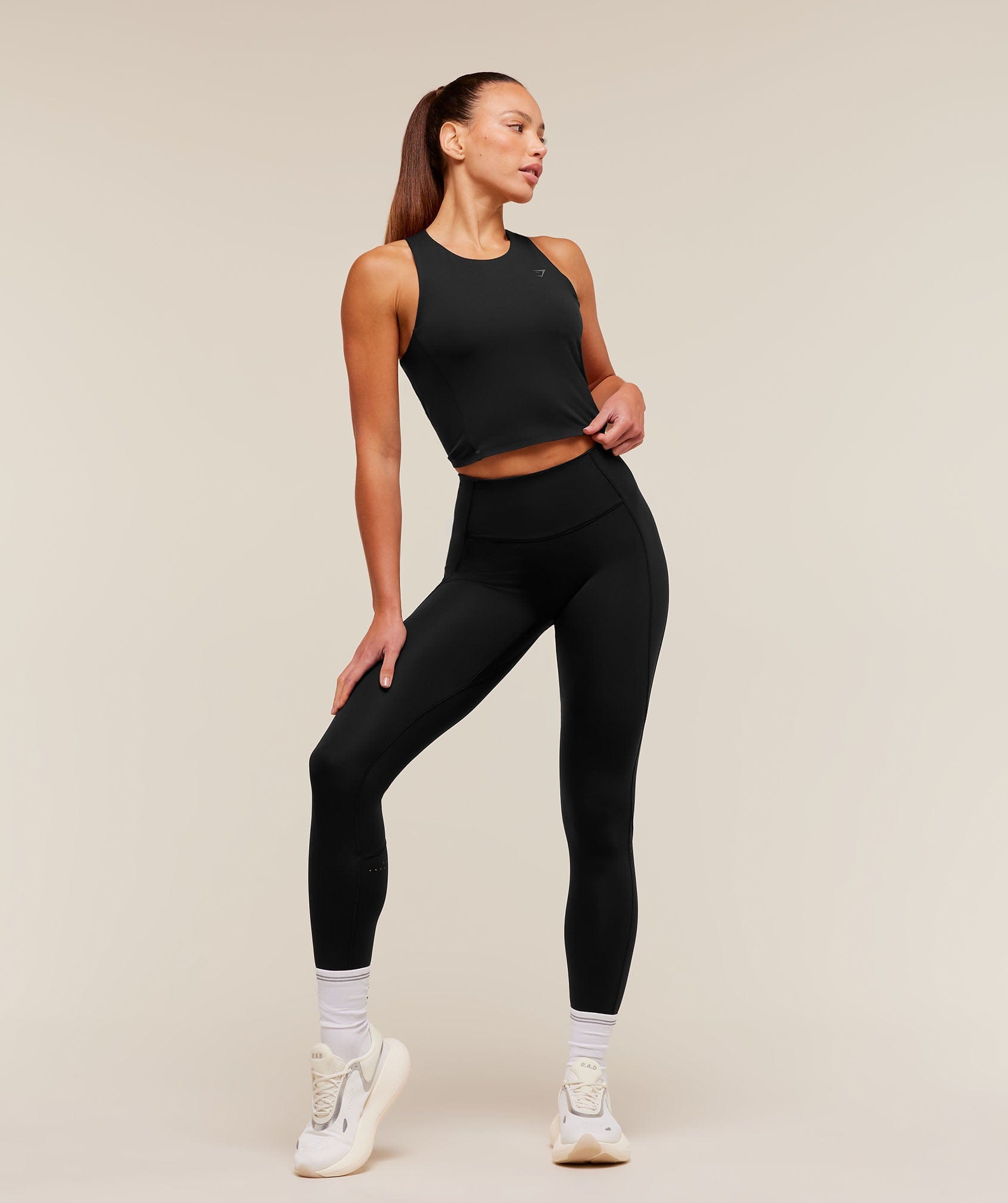 Women's Gymshark Running Elite Leggings Camo Brown