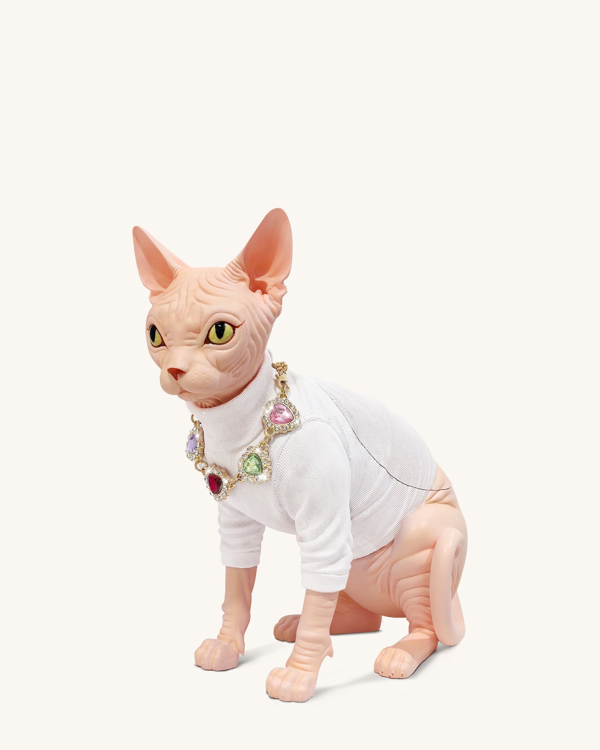 Jw Pei Sadie Gem Necklace Cat Clutch White