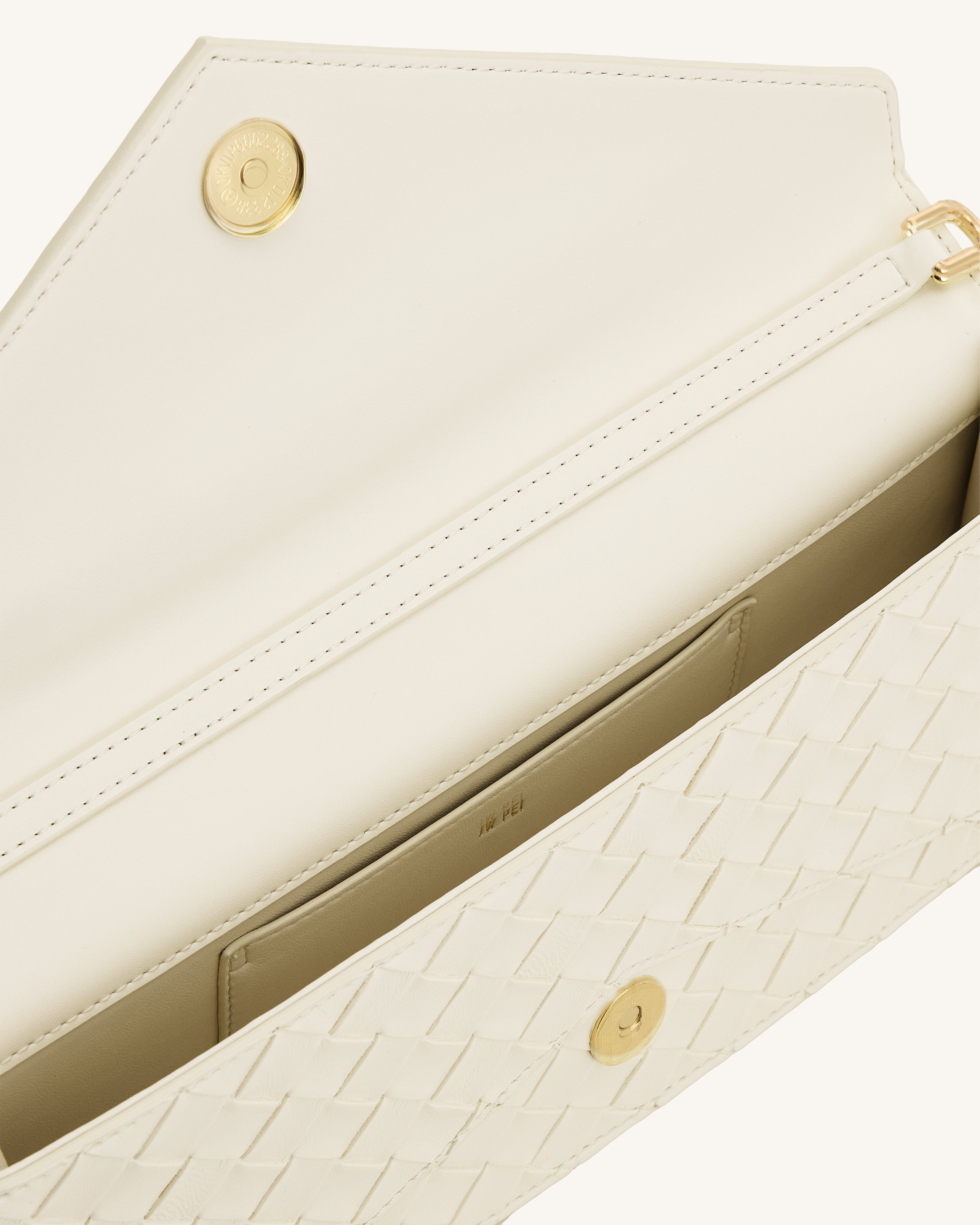 Jw Pei Celeste Woven Textured Envelope Top Handle Bag Ivory