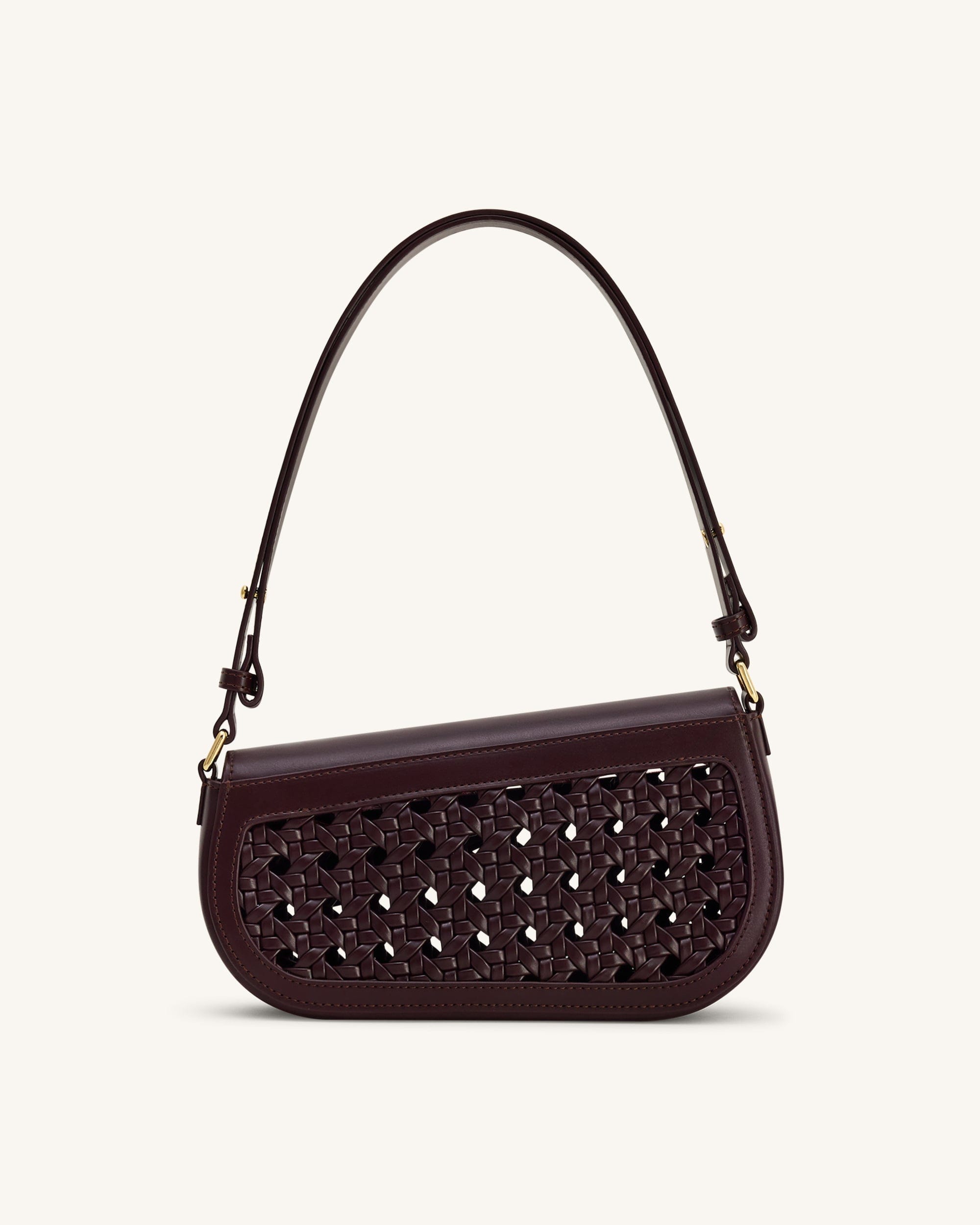 Jw Pei Addisyn Cutout Woven Shoulder Bag Burgundy