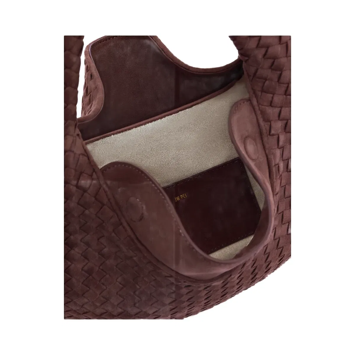 Jw Pei Nola Faux Suede Woven Hobo Shoulder Bag Dark Mocha