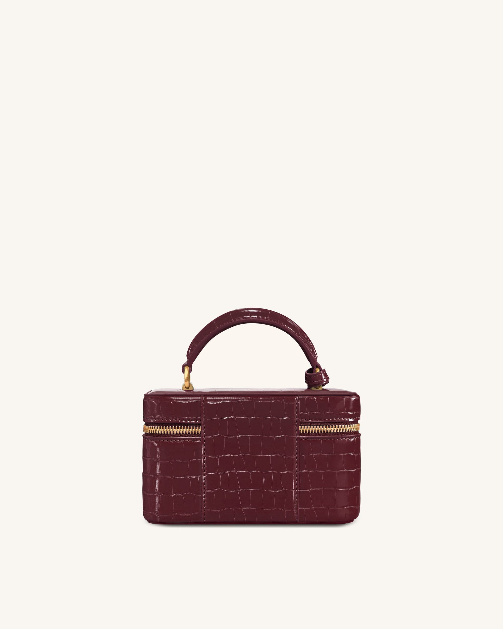 Jw Pei Cleo Box Shape Top Handle Bag Claret Croc