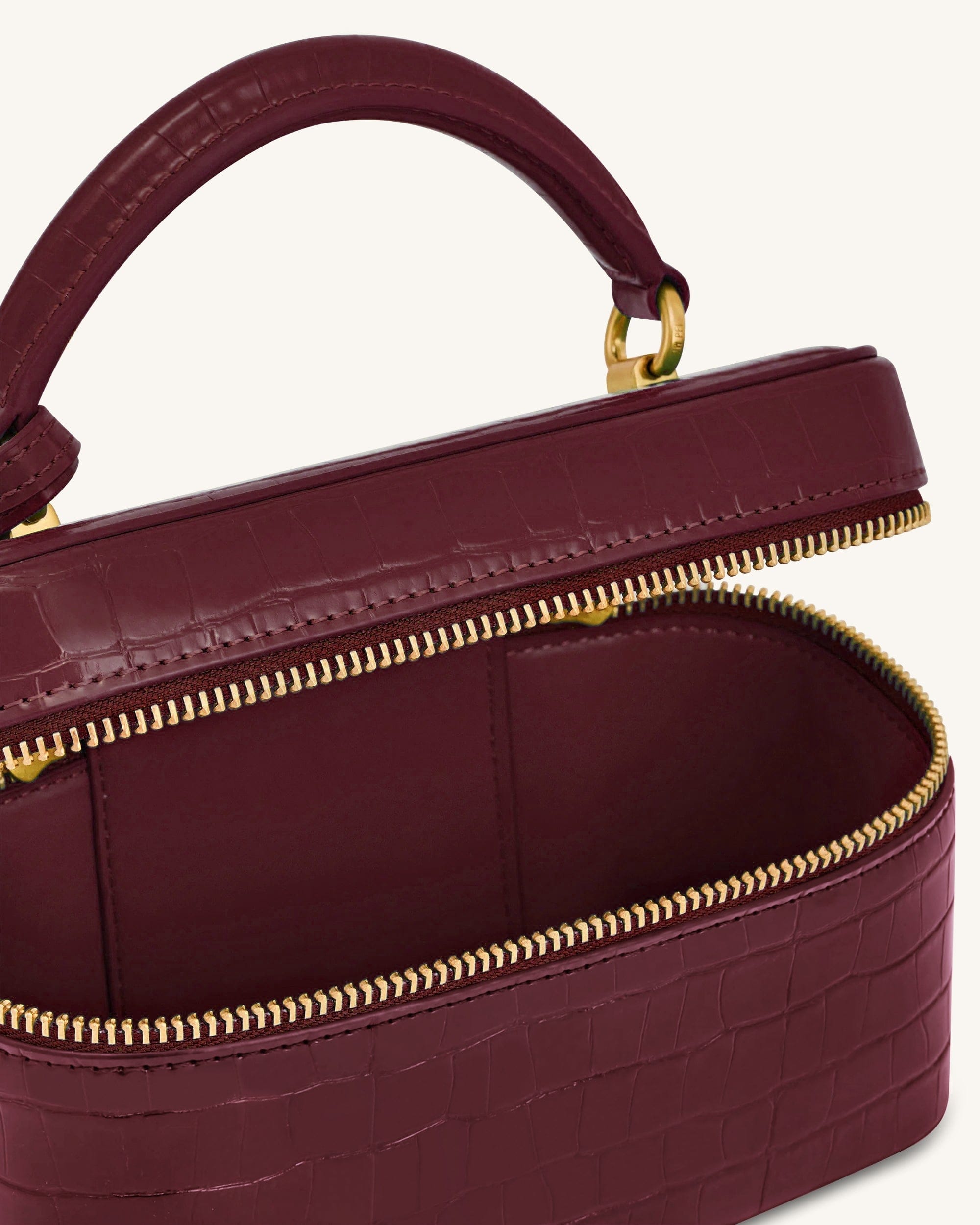 Jw Pei Cleo Box Shape Top Handle Bag Claret Croc