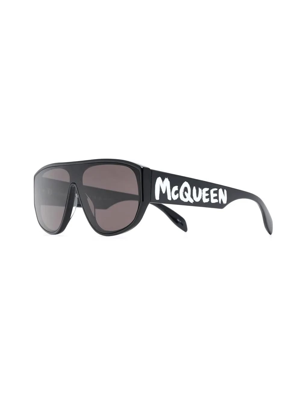 Graffiti-print square-frame sunglasses