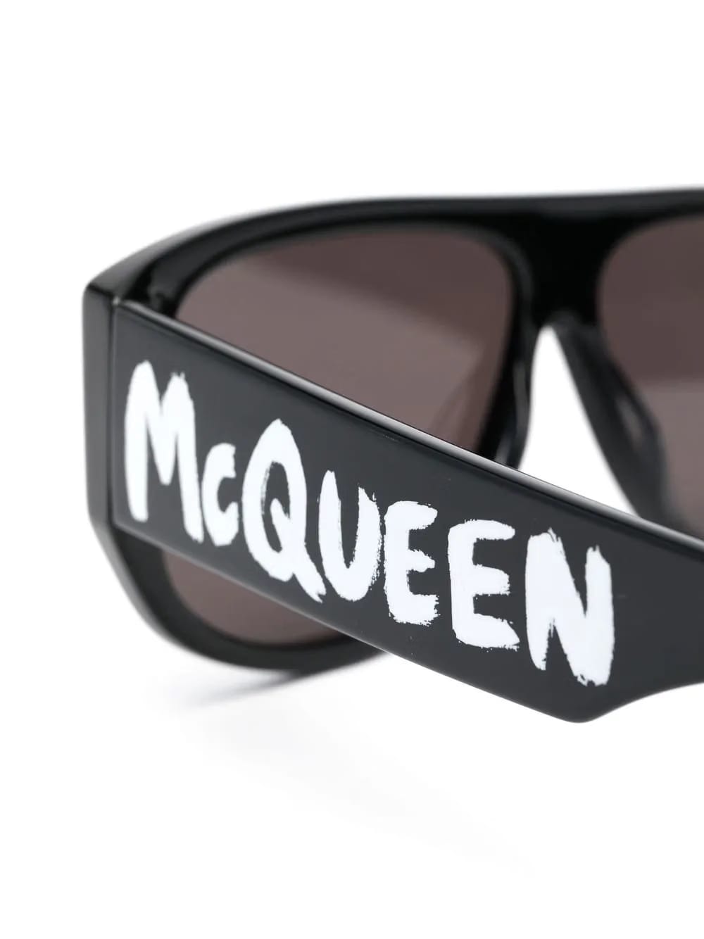 Graffiti-print square-frame sunglasses