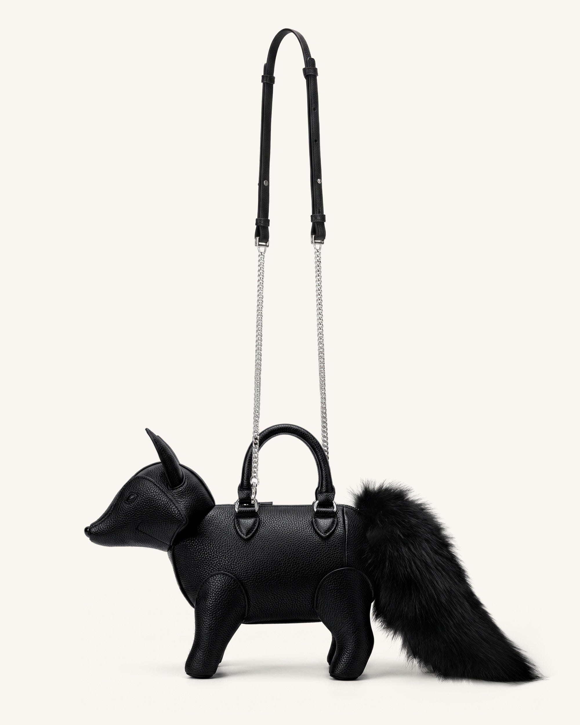 Jw Pei Kai Fox Shaped Top Handle Bag Black