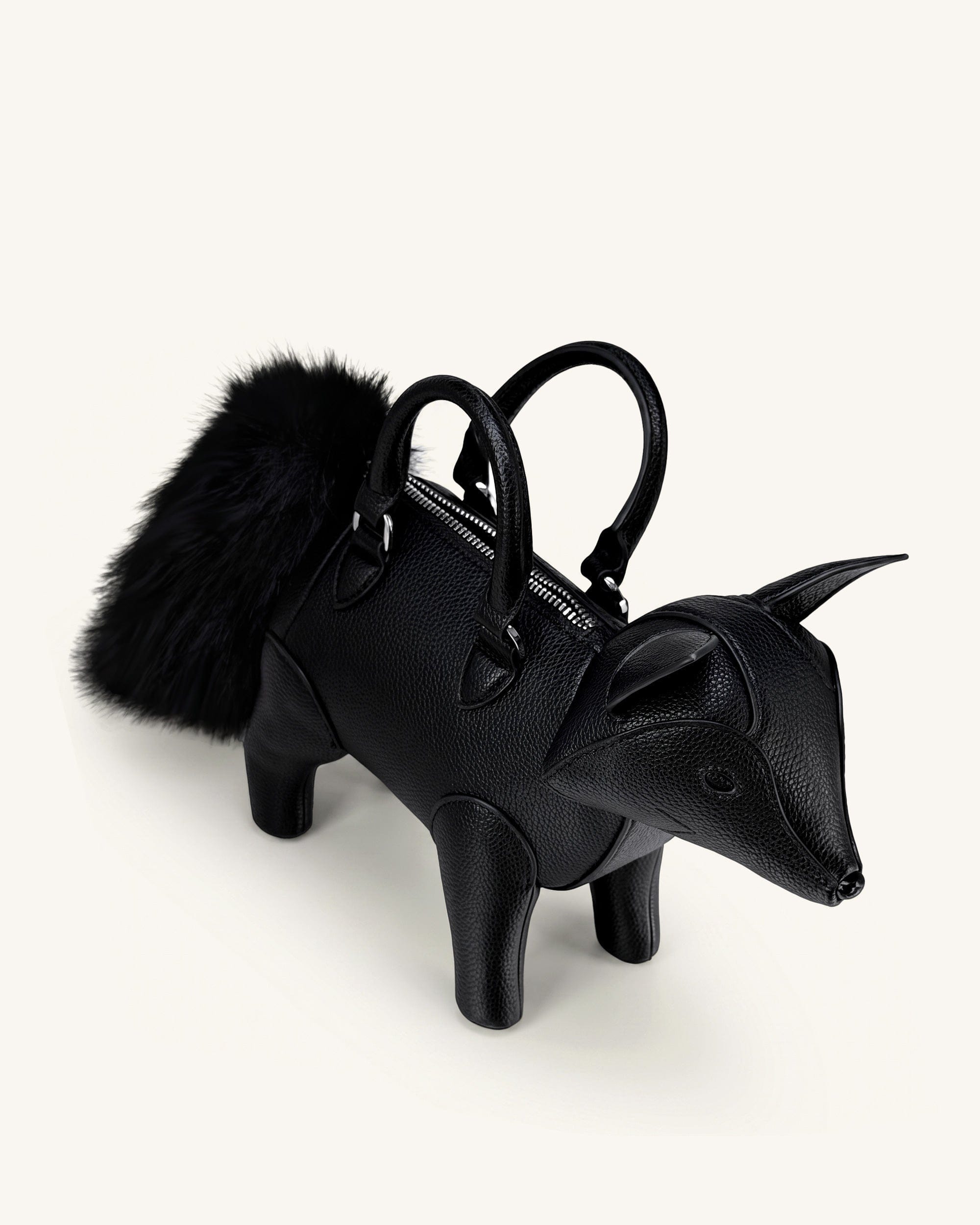 Jw Pei Kai Fox Shaped Top Handle Bag Black
