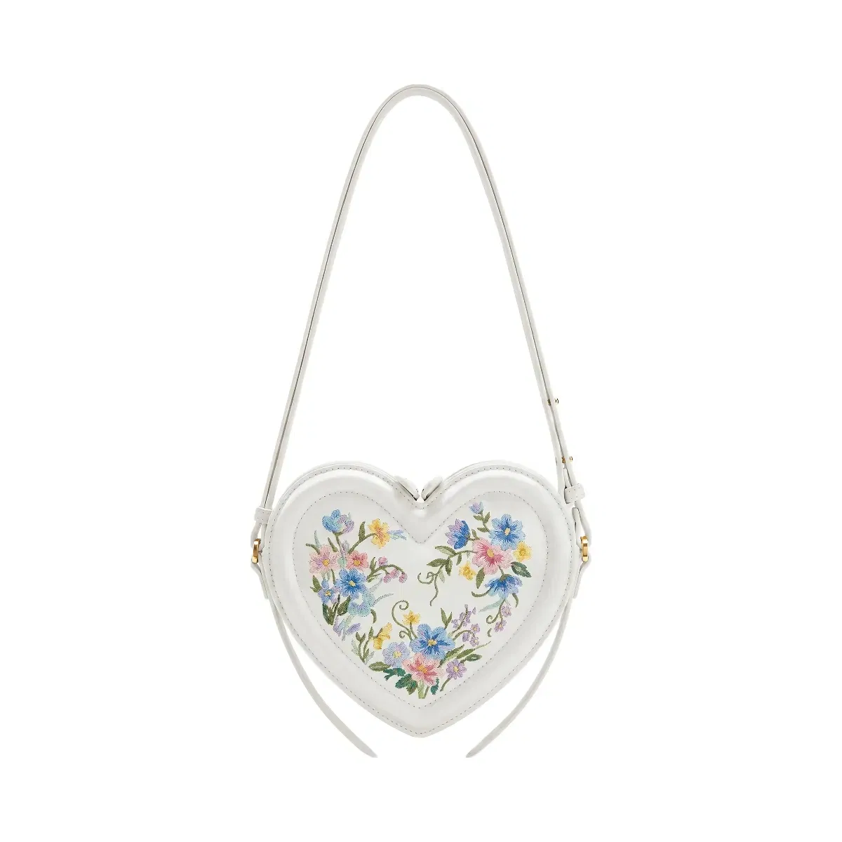 Jw Pei Arlene Embroidered Heart Shape Crossbody Bag Ivory White