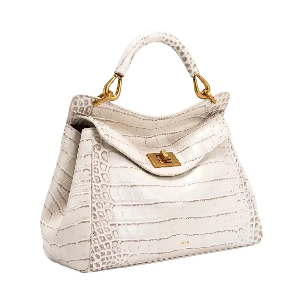 Jw Pei Lucia Classic Top Handle Bag Off White Croc