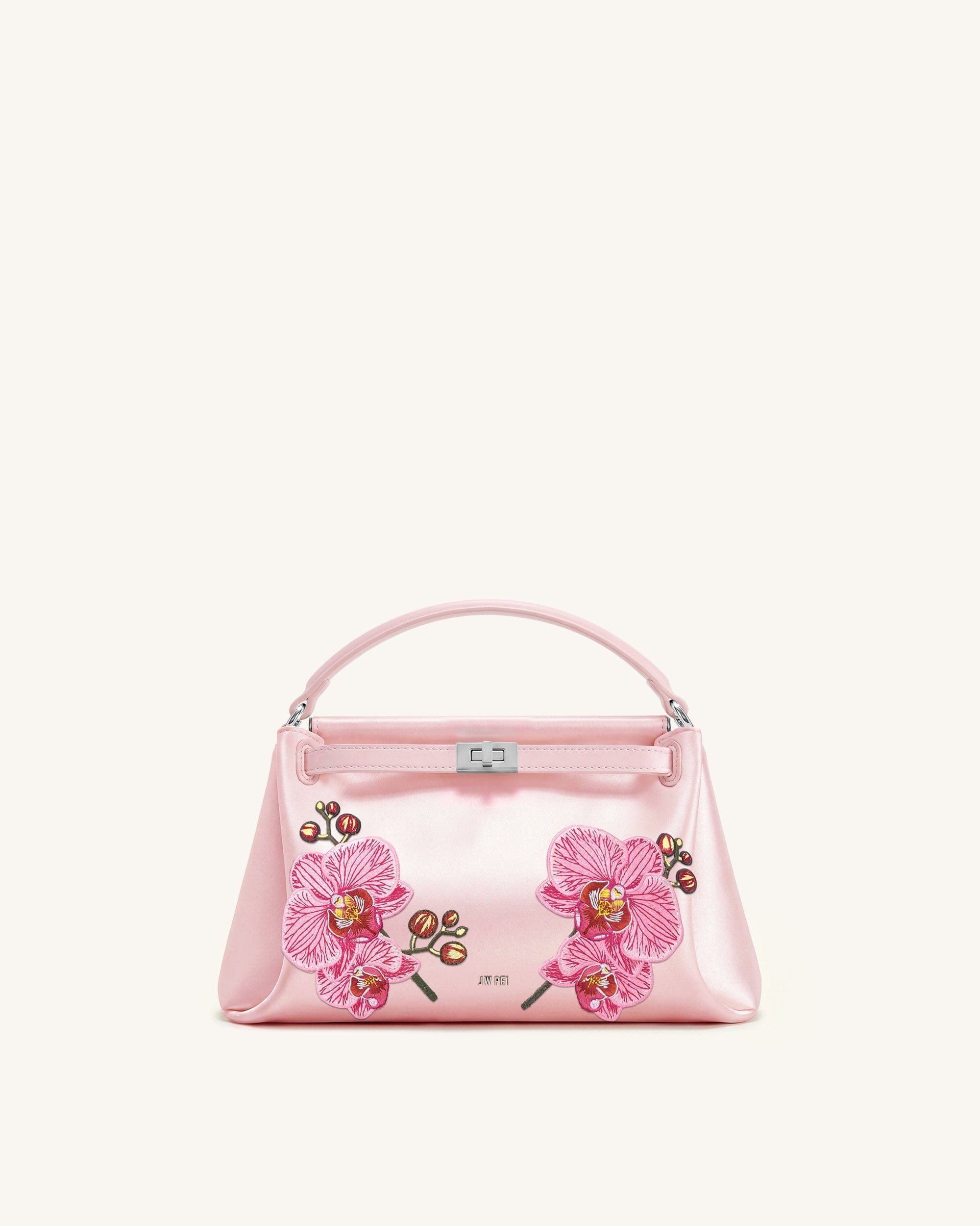 Jw Pei Carmen Phalaenopsis Orchid Embroidery Top Handle Bag Roland Pink