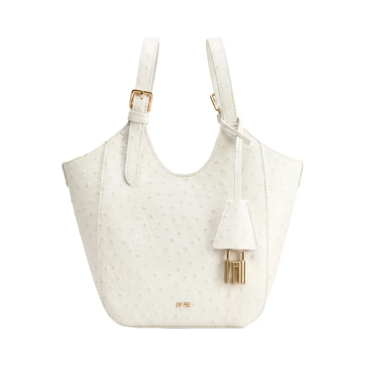 Jw Pei Ines Faux Ostrich Padlock Tote Bag White