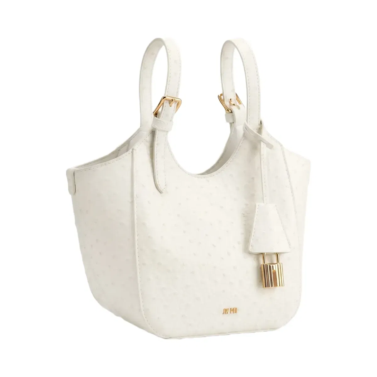 Jw Pei Ines Faux Ostrich Padlock Tote Bag White