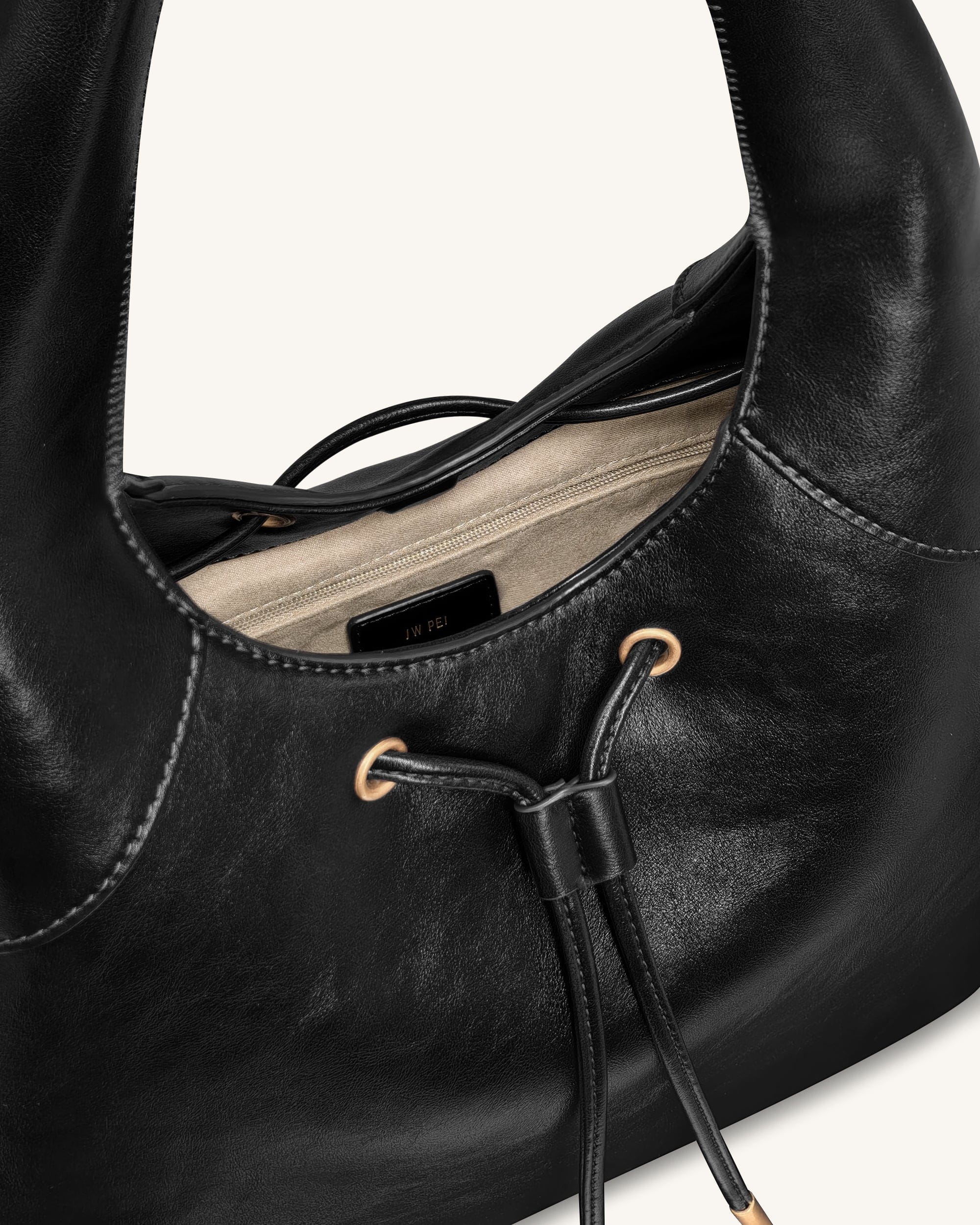 Jw Pei Celandra Drawstring Hobo Bag Black