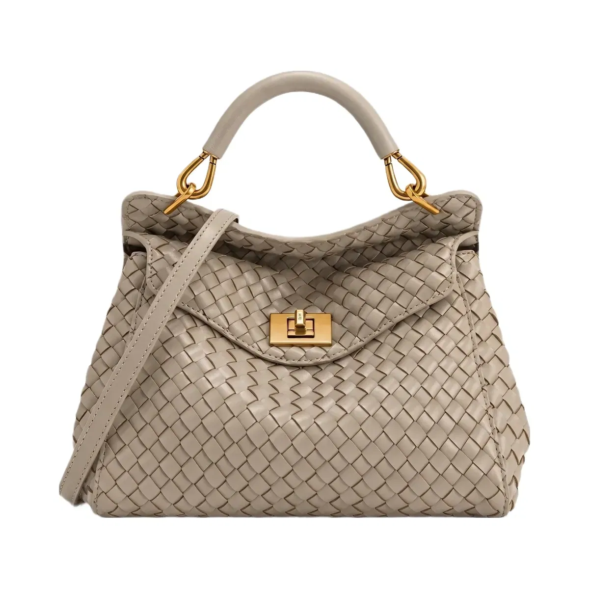 Jw Pei Lucia Classic Woven Top Handle Bag Mud Gray