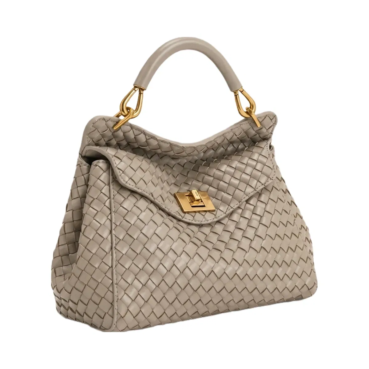 Jw Pei Lucia Classic Woven Top Handle Bag Mud Gray