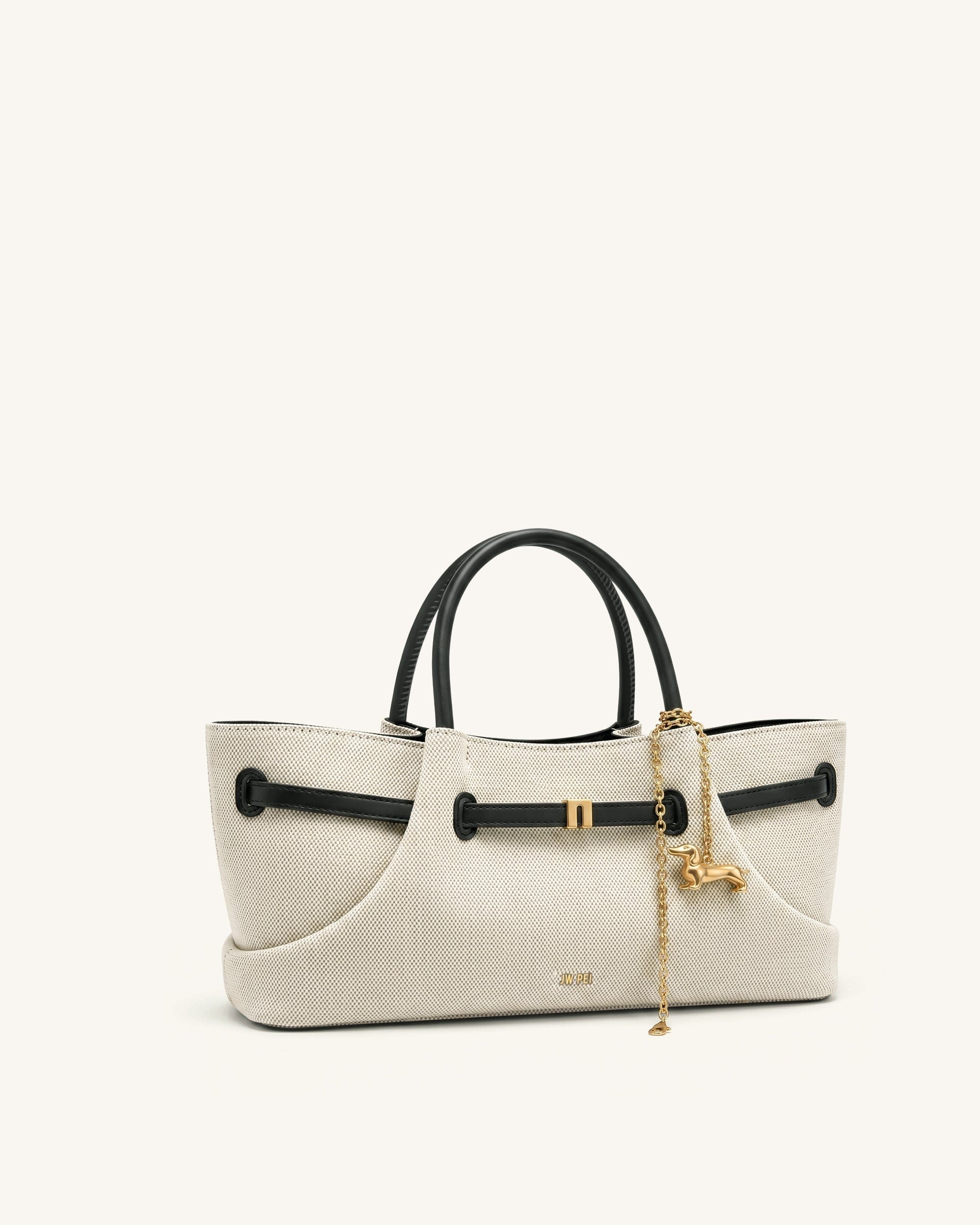 Jw Pei Maeve Dachshund Metal Charm Tote Bag Deep Coffee
