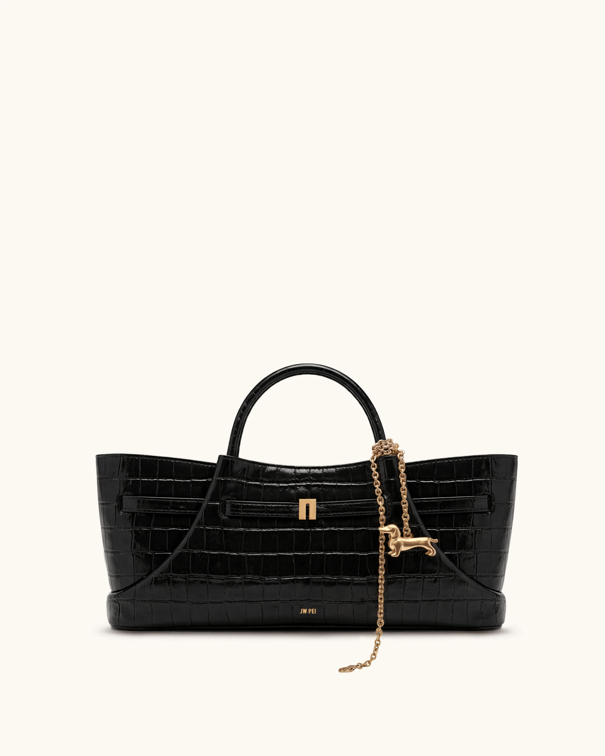 Jw Pei Maeve Dachshund Metal Charm Tote Bag Deep Coffee