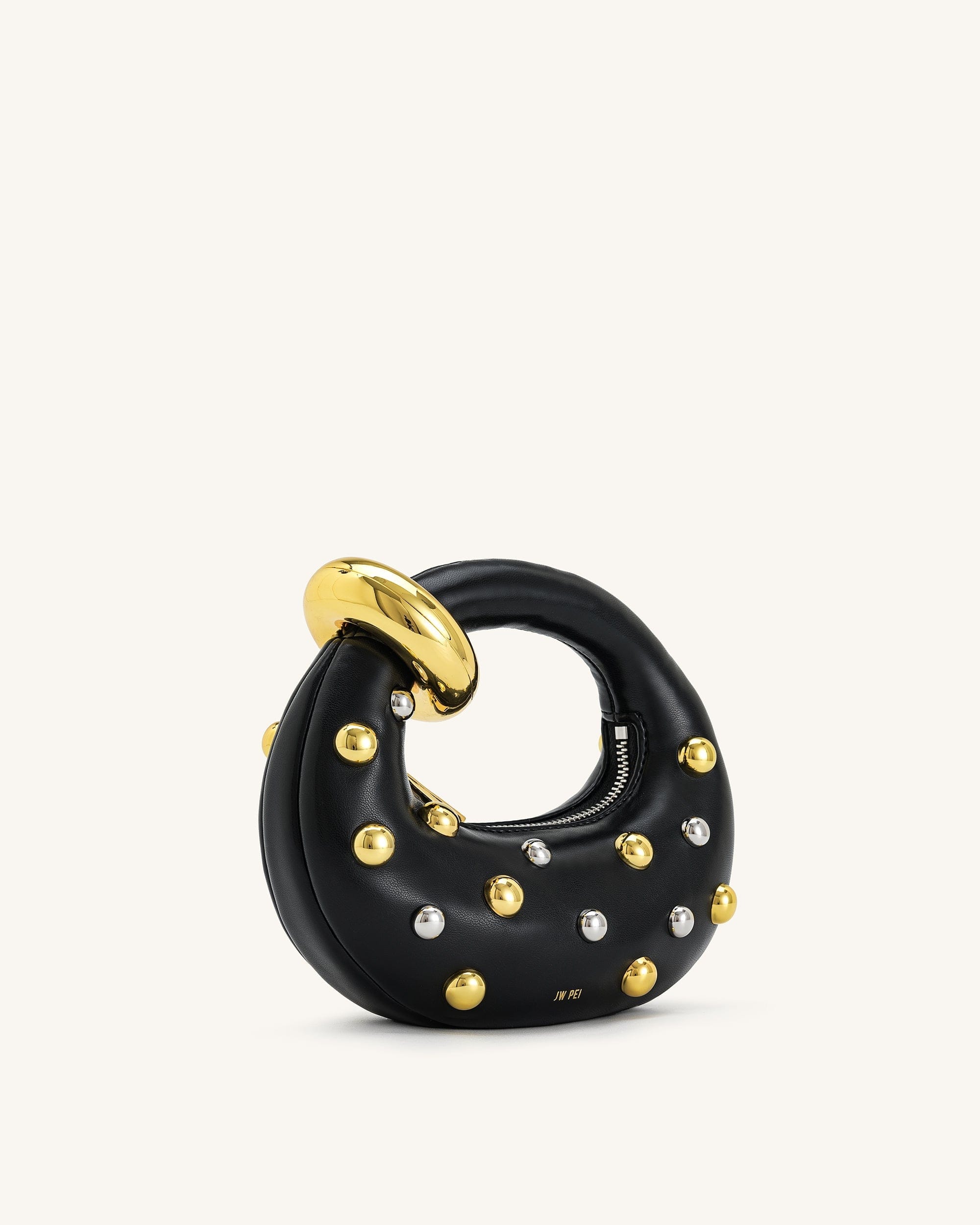 Jw Pei Abacus Studded Mini Top Handle Bag Black