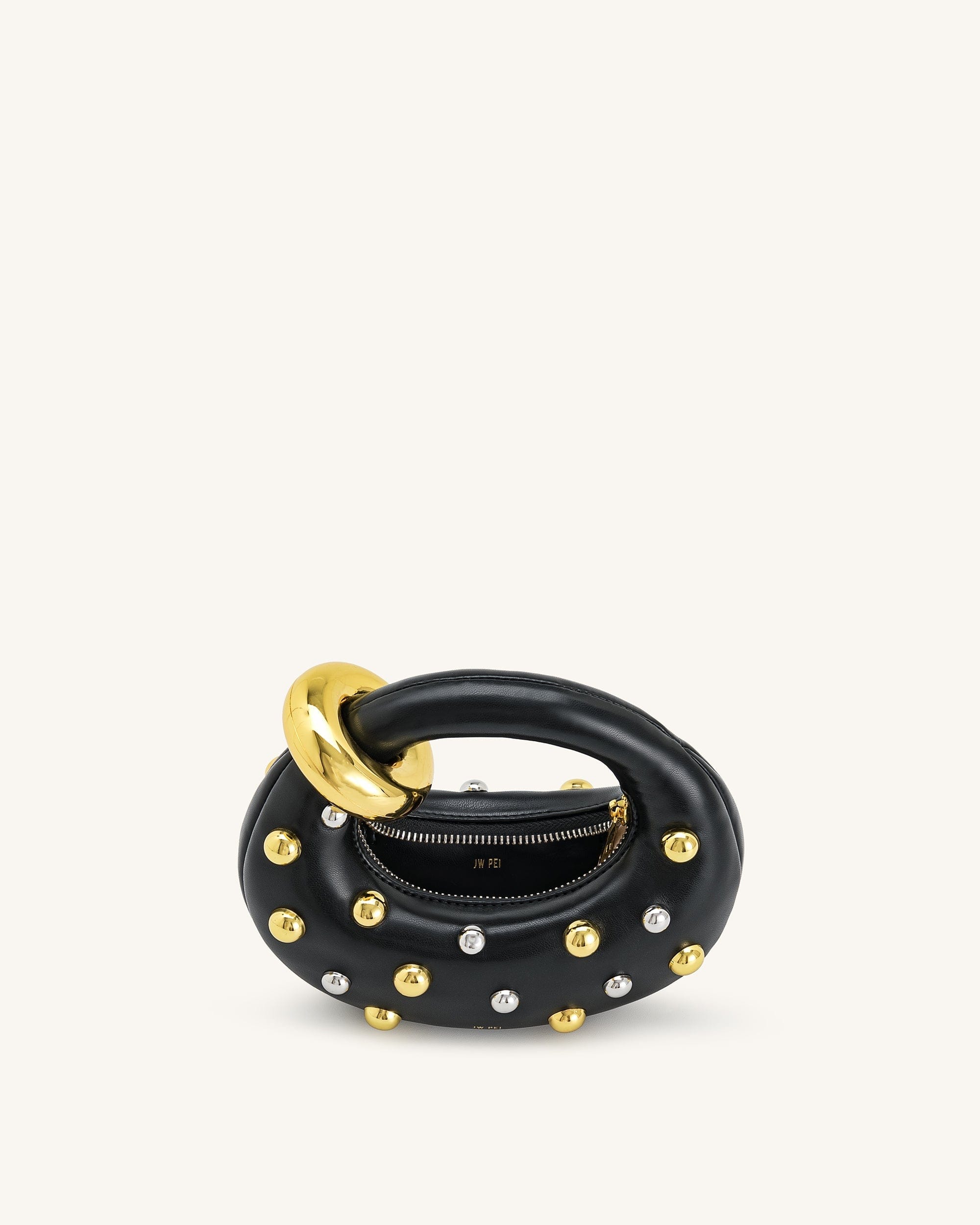Jw Pei Abacus Studded Mini Top Handle Bag Black