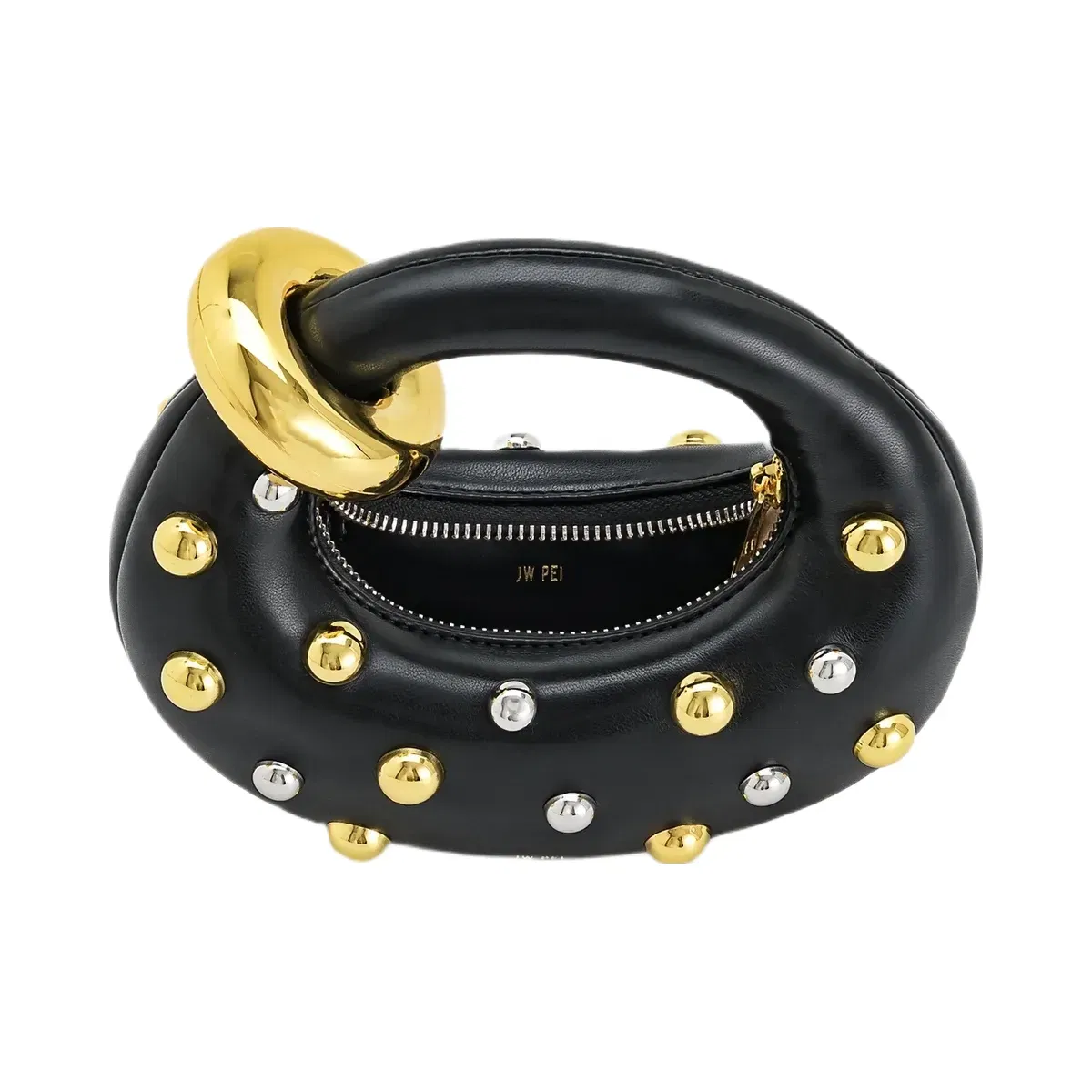 Jw Pei Abacus Studded Mini Top Handle Bag Black