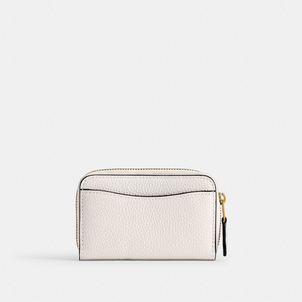 Coach Essential Small Zip Around Card Case Brass Chalk