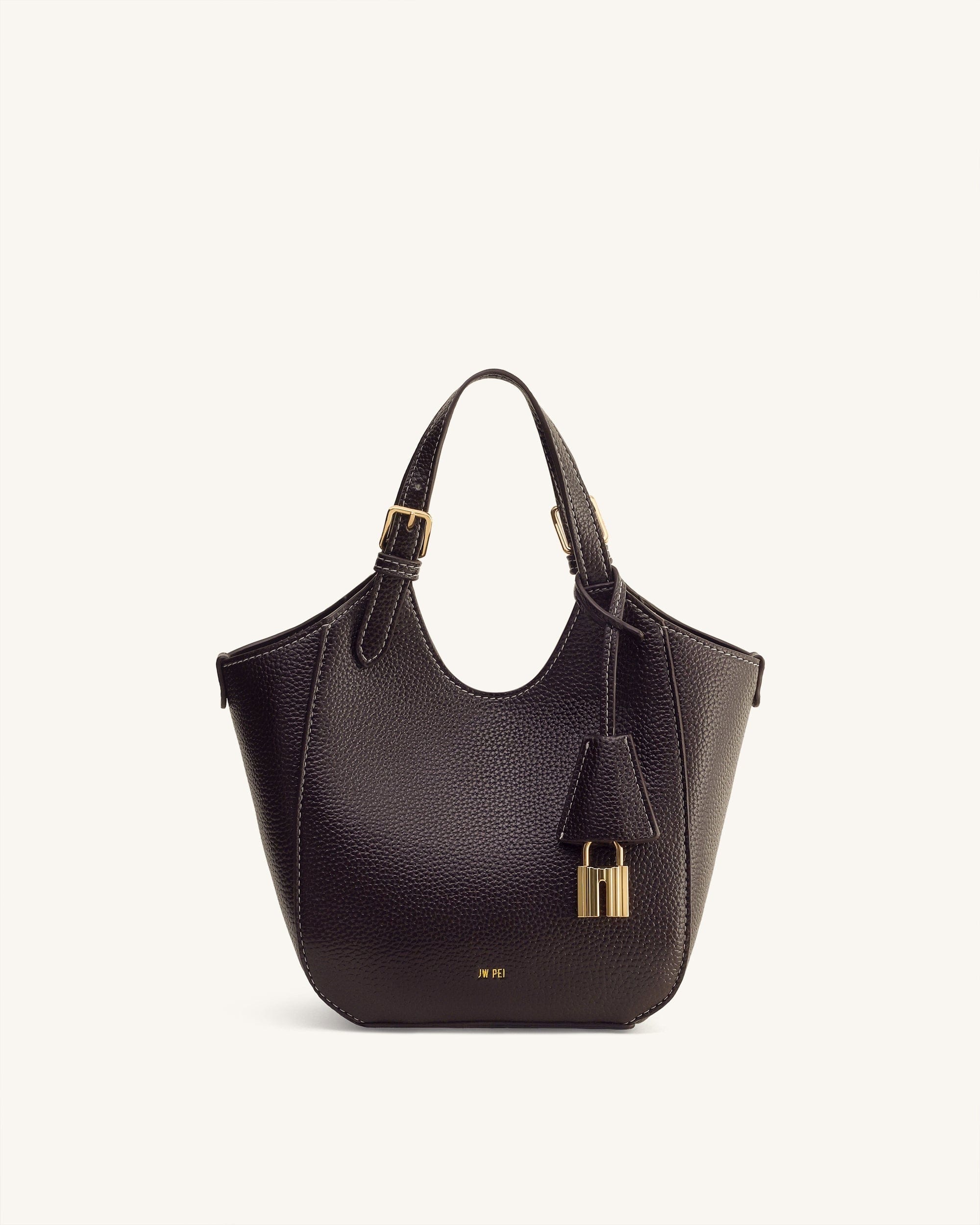 Jw Pei Ines Padlock Tote Bag Dark Brown