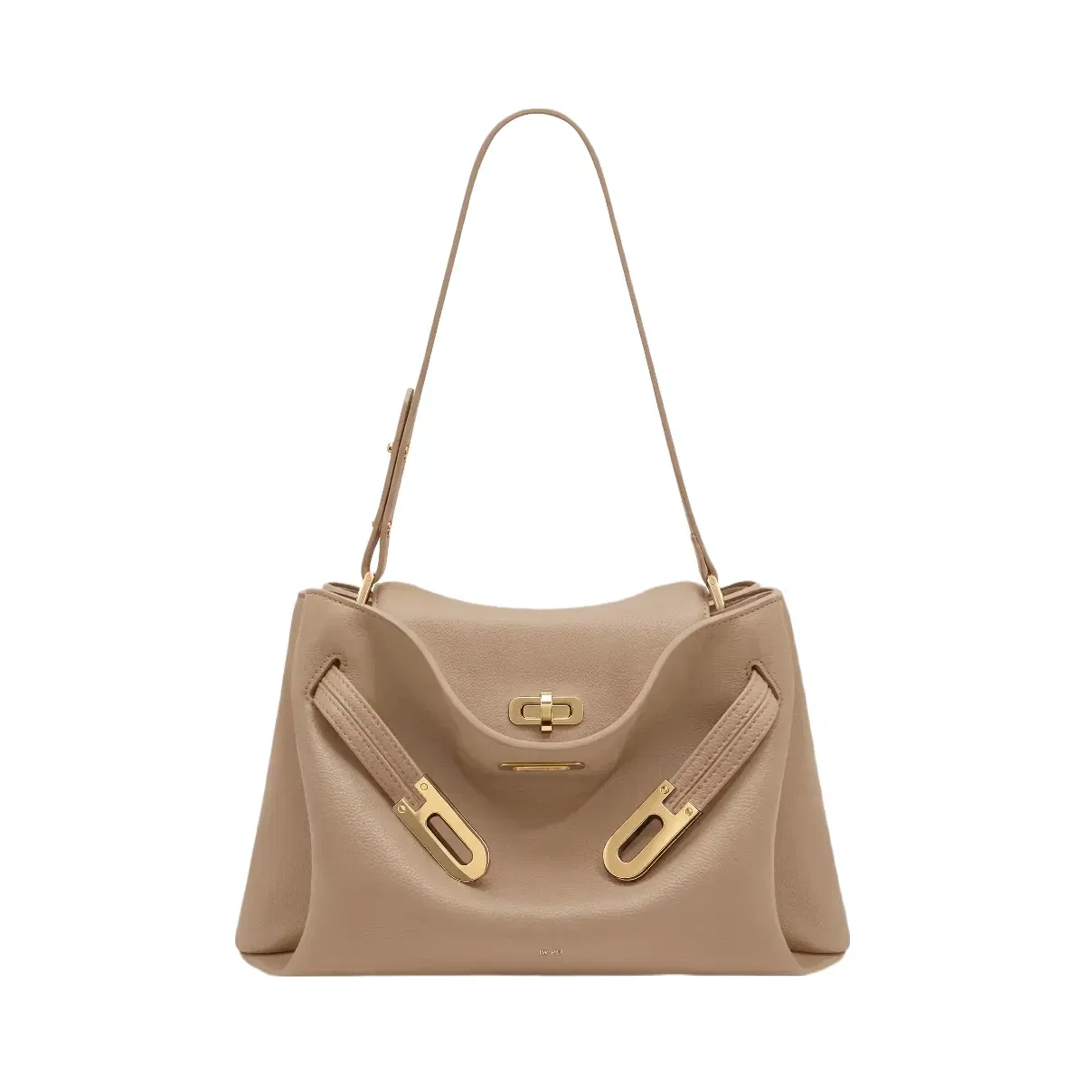 Jw Pei Rhea Pebbled Double Buckle Shoulder Bag Khaki