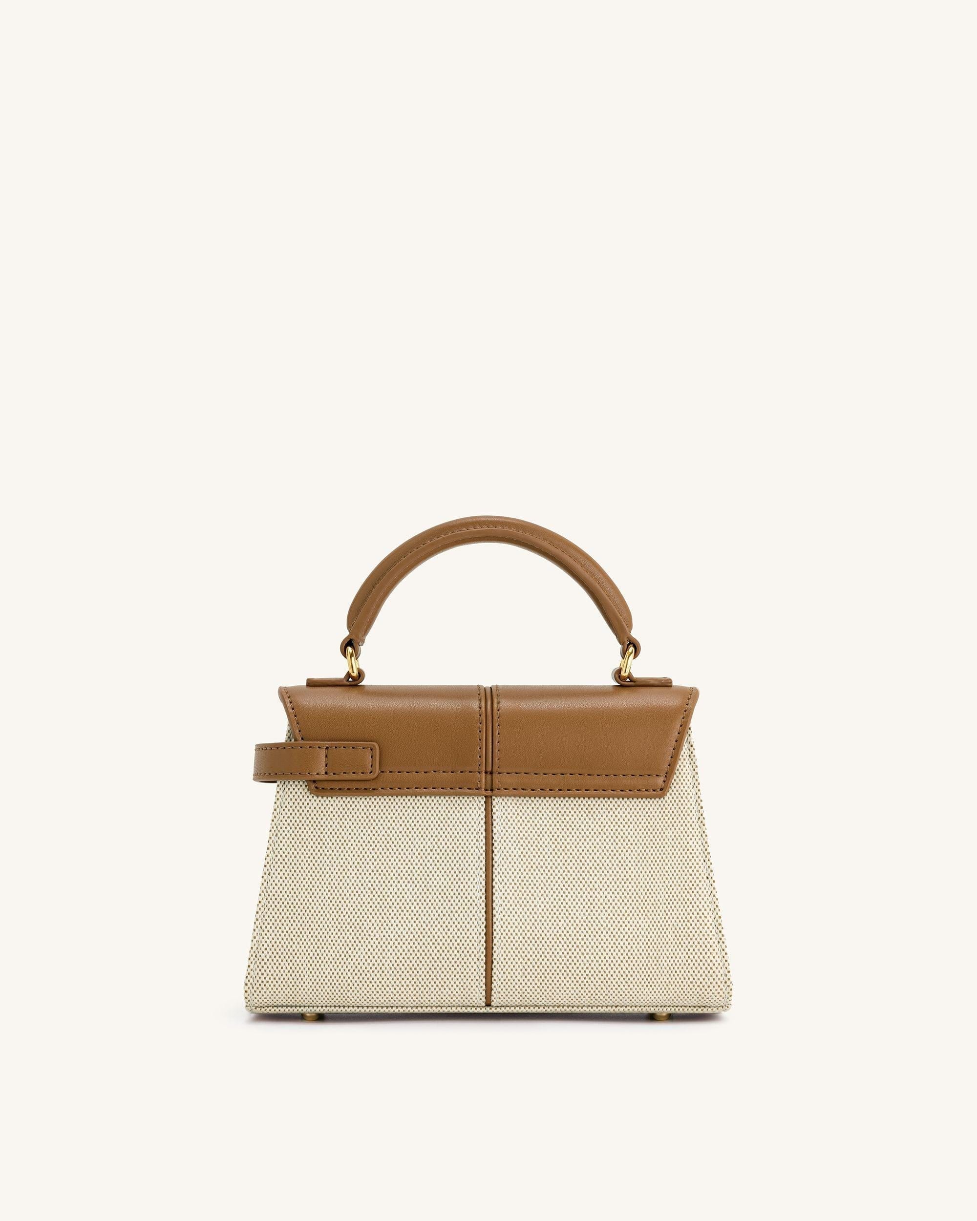 Jw Pei Elise Top Handle Bag Brown Canvas