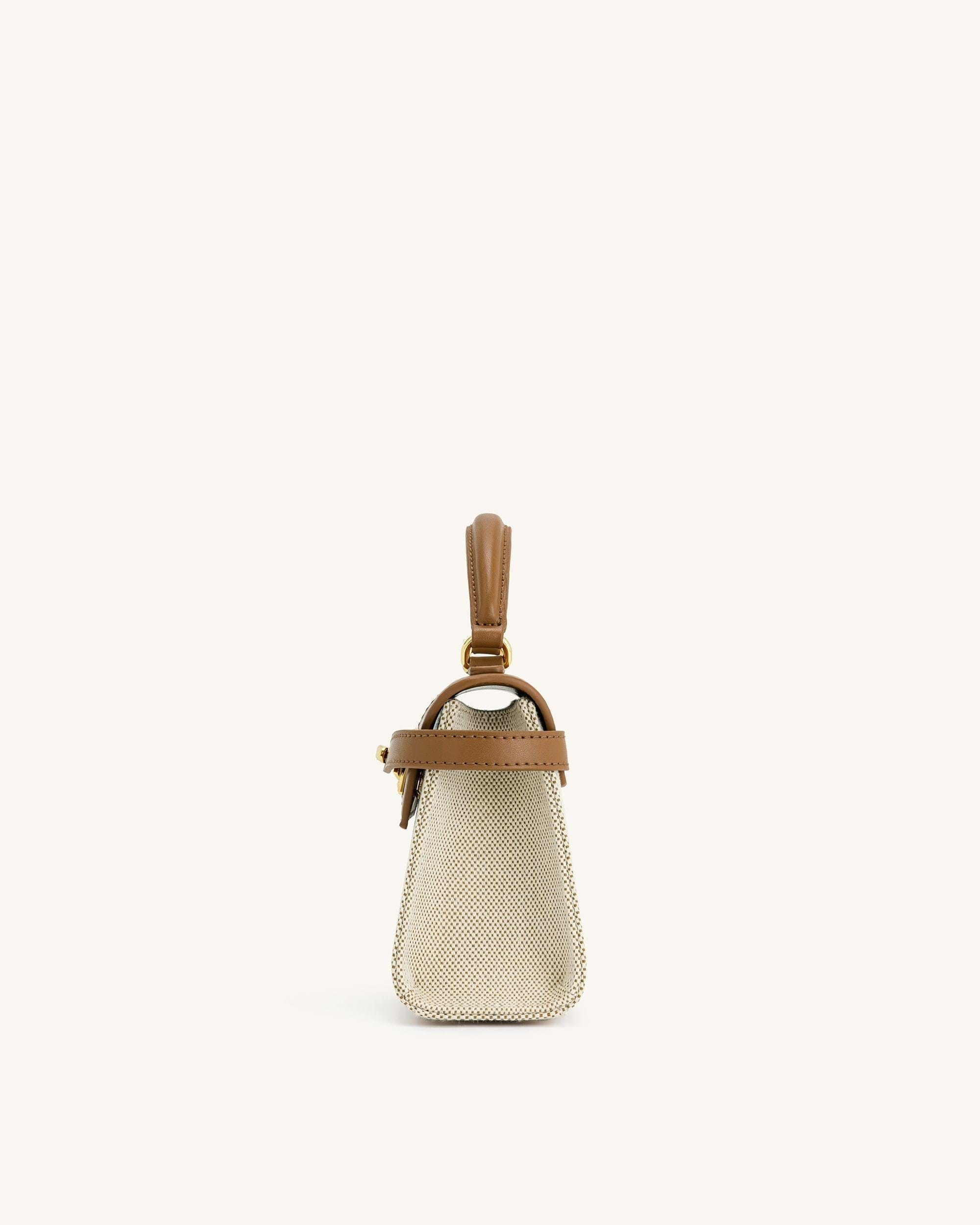Jw Pei Elise Top Handle Bag Brown Canvas