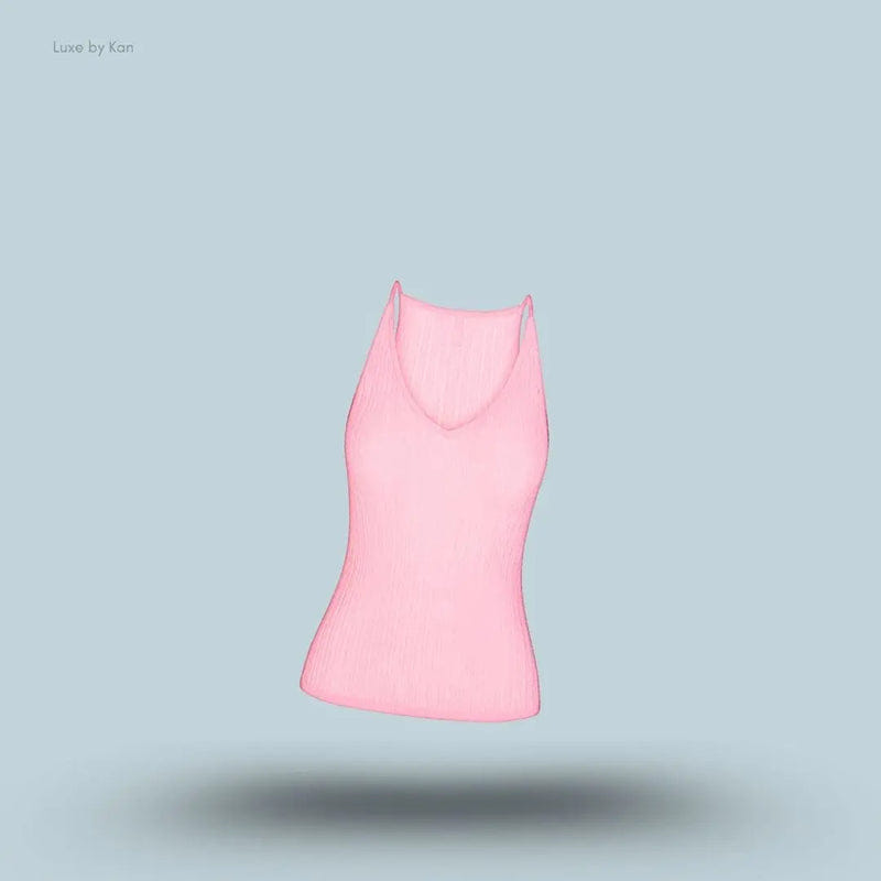 Skims Sheer Knit Plunge Tank