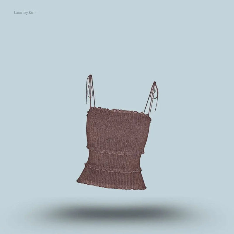 Skims Sheer Knit Ruffle Cami