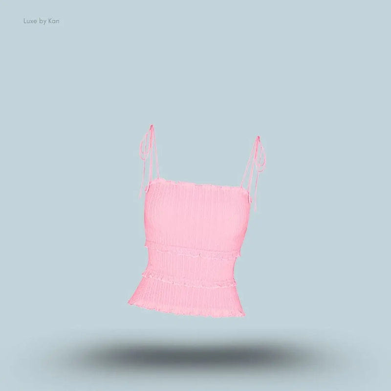Skims Sheer Knit Ruffle Cami