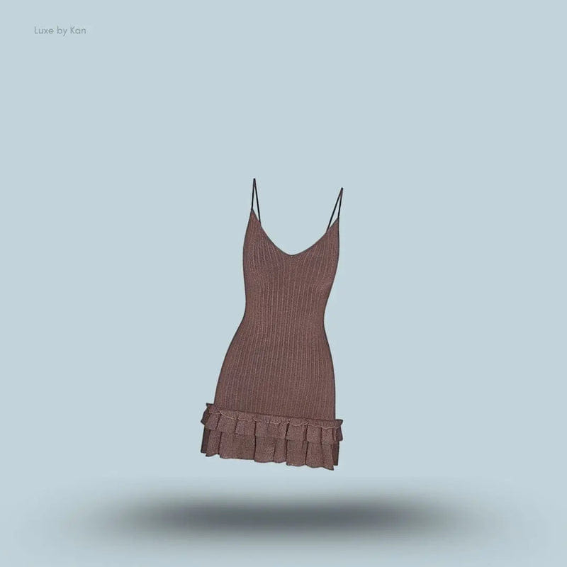 Skims Sheer Knit Ruffle Dress