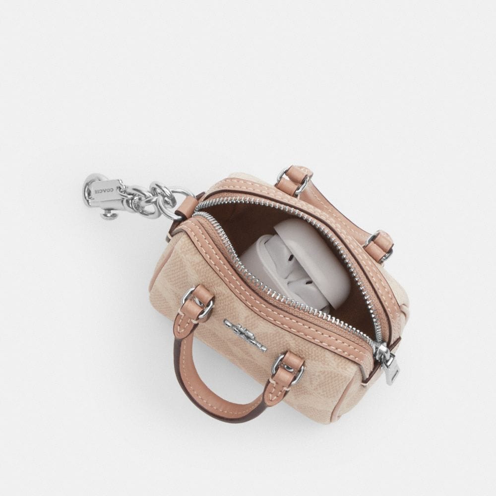 Mini Rowan Bag Charm In Signature Canvas