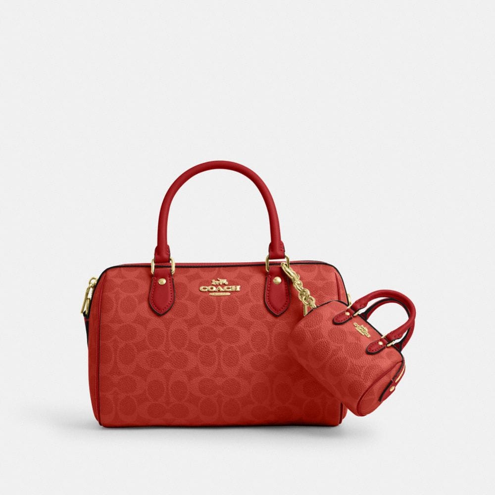 Mini Rowan Bag Charm In Signature Canvas