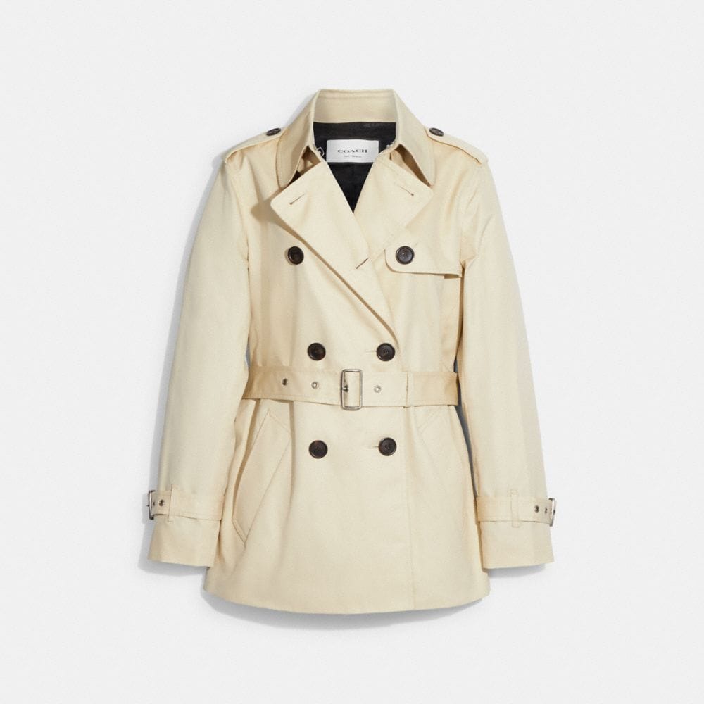 Solid Short Trench Coat