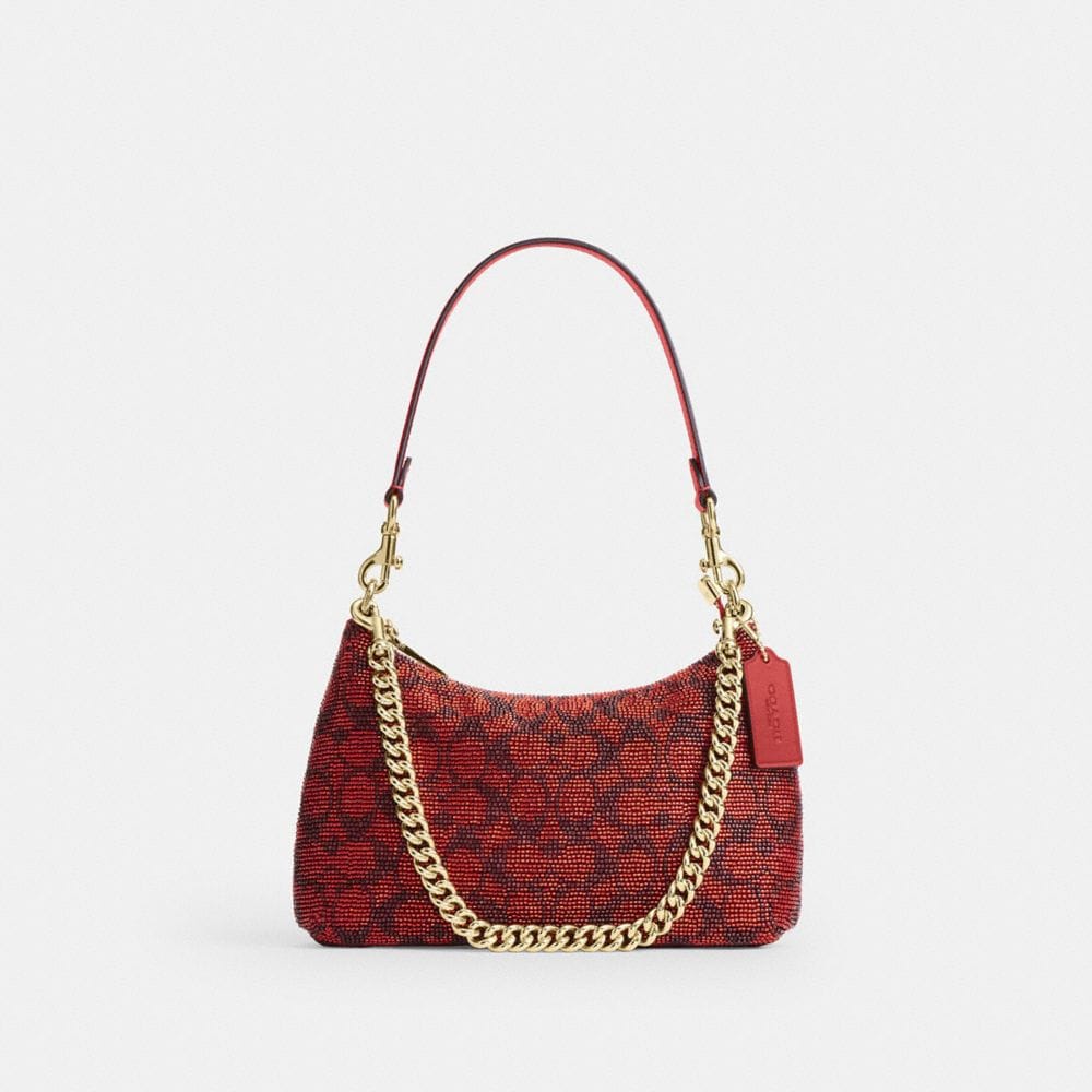 Teri Shoulder Bag In Signature Beaded Satin