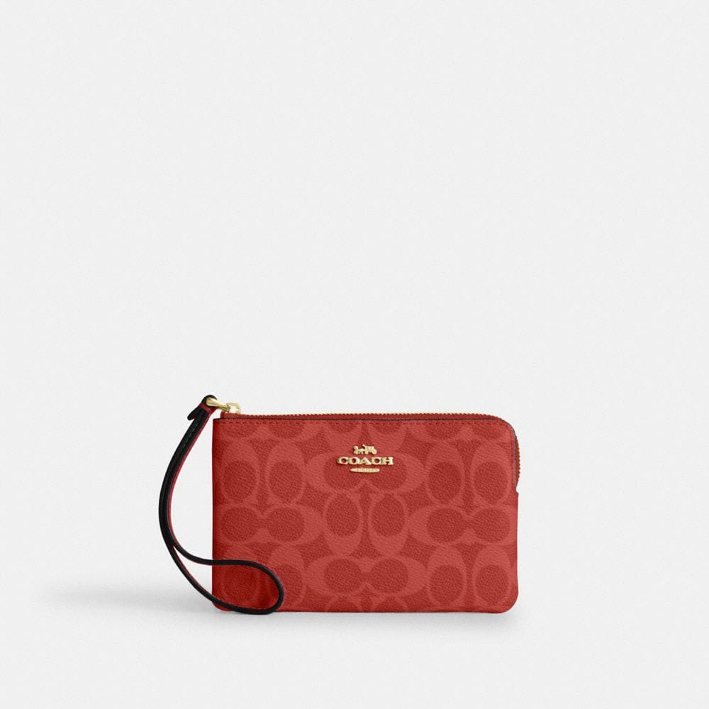 Corner Zip Wristlet In Signature Canvas
