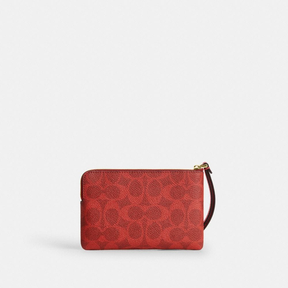 Corner Zip Wristlet In Signature Canvas