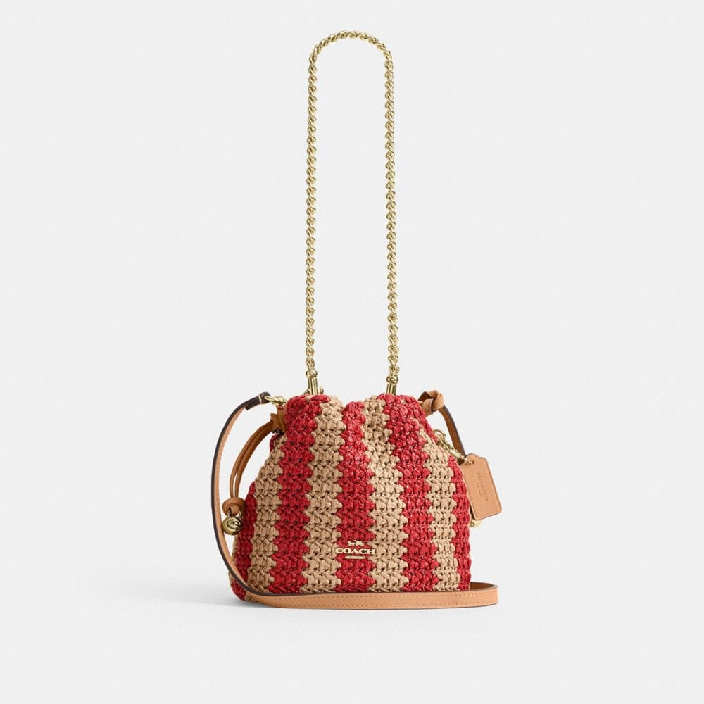 Faye Mini Drawstring Bag With Stripes