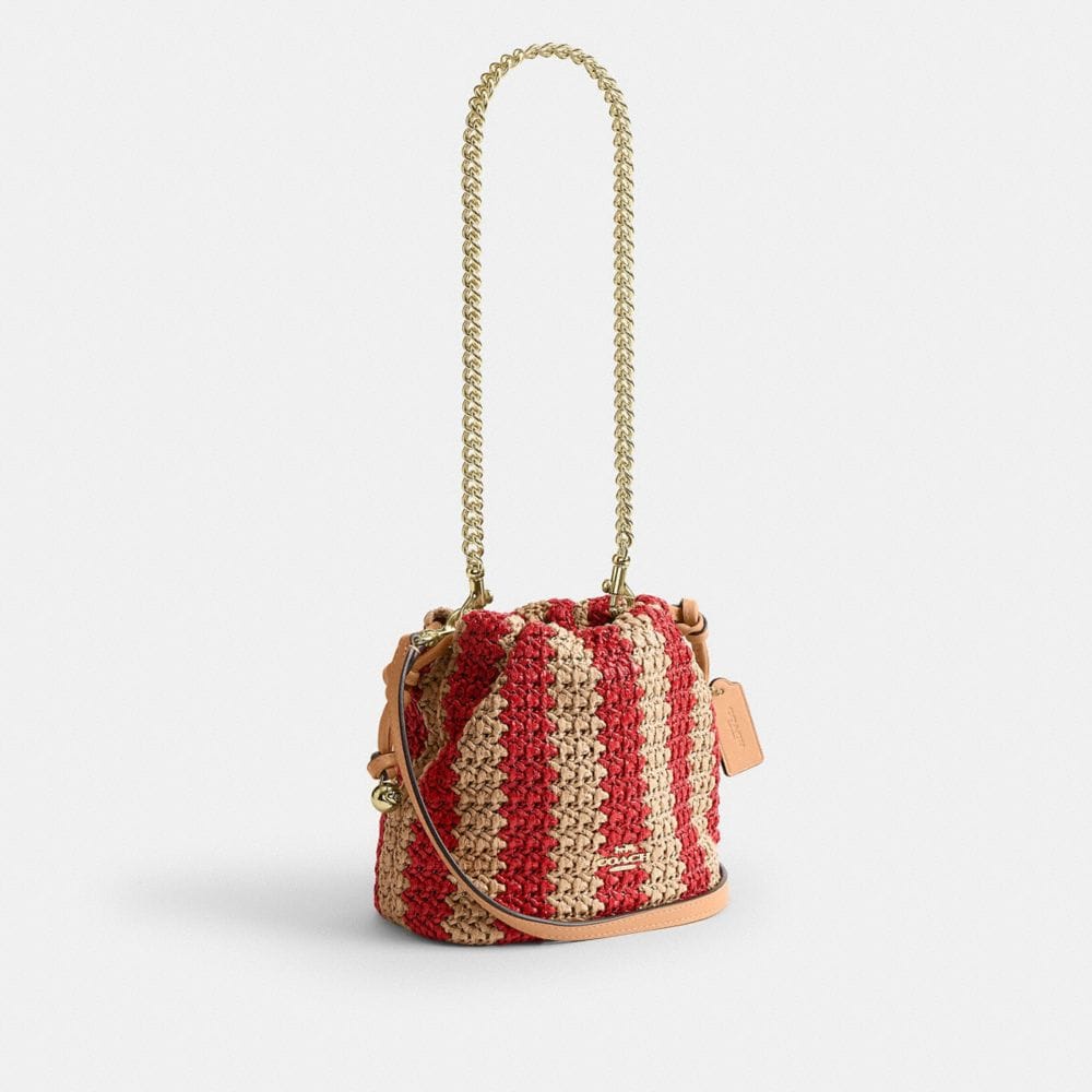 Faye Mini Drawstring Bag With Stripes