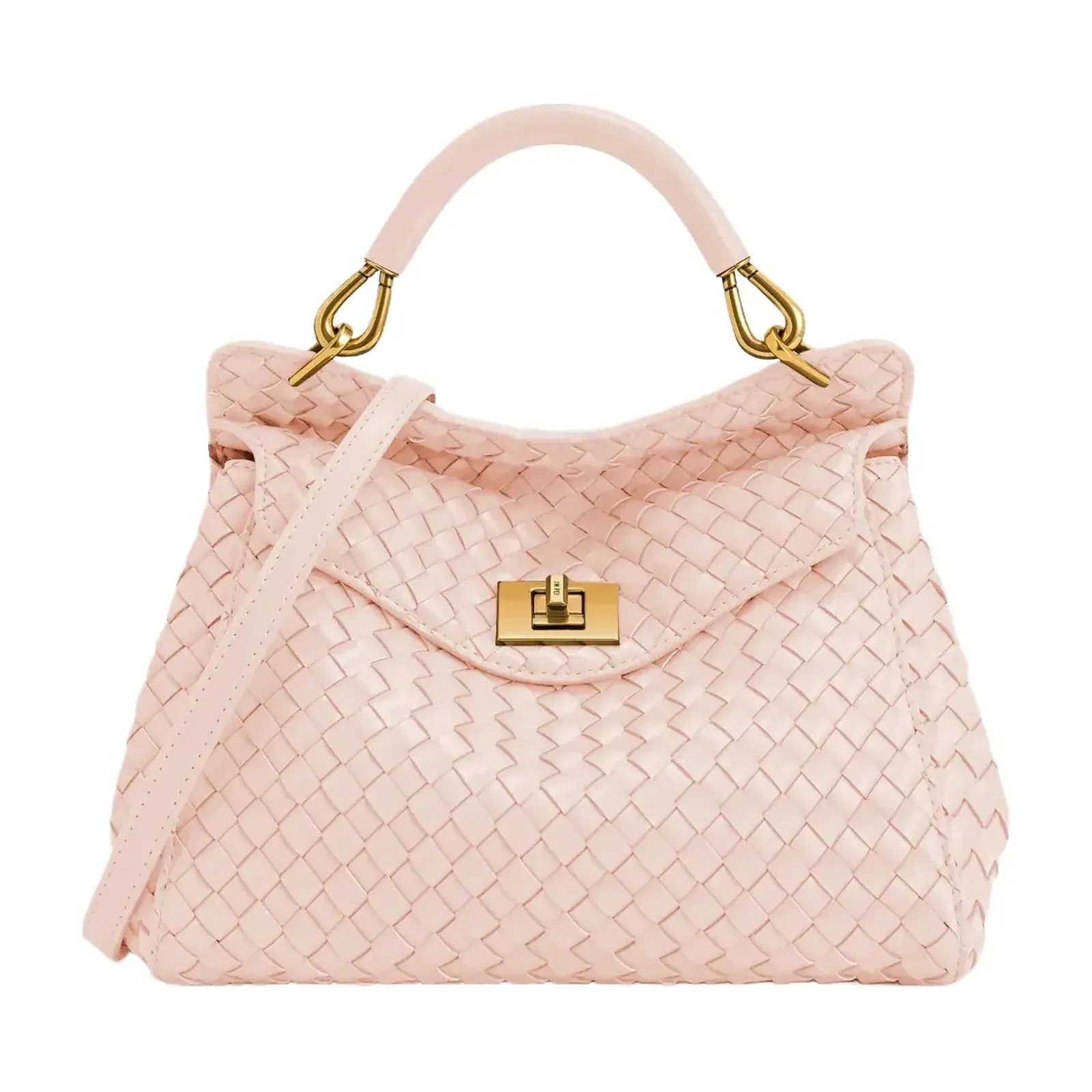 Jw Pei Lucia Classic Woven Top Handle Bag Pink