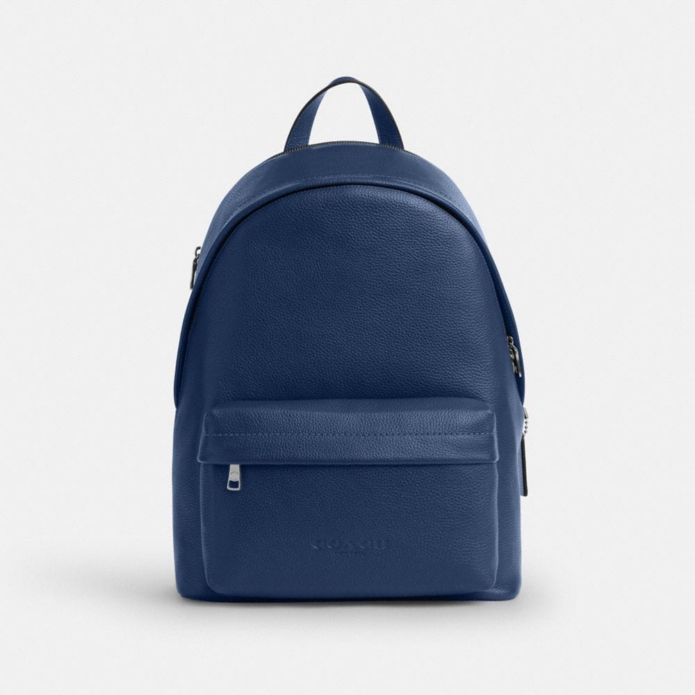 Coach Taylor Backpack Silver Deep Blue