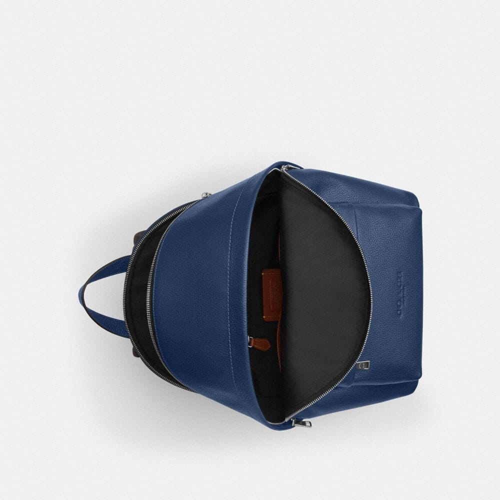 Coach Taylor Backpack Silver Deep Blue