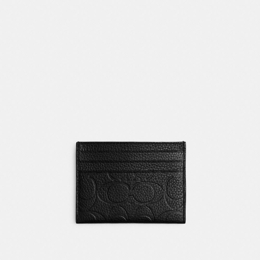 Coach Card Case In Signature Leather Black