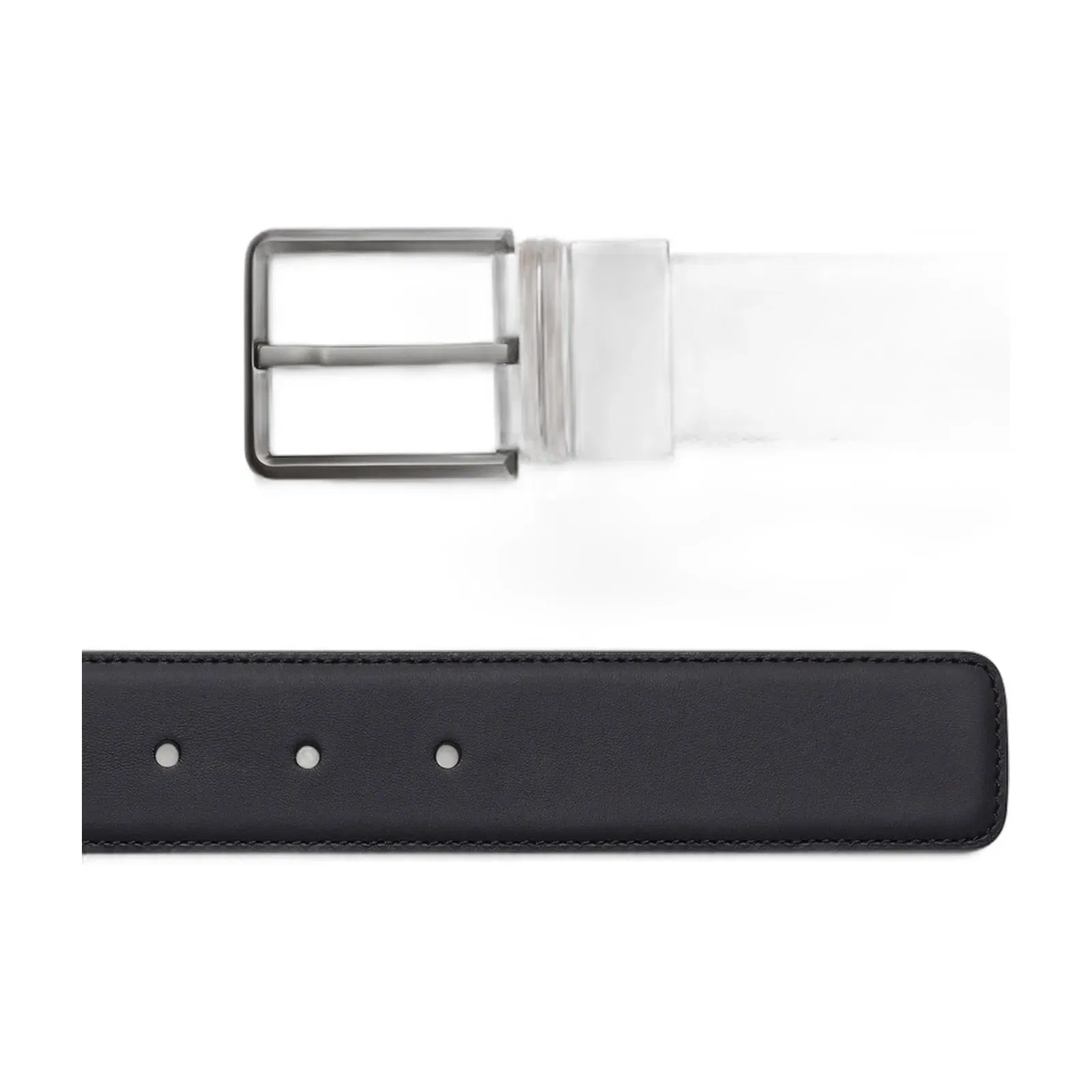 Zegna Black And Dark Foliage Reversible Leather Belt