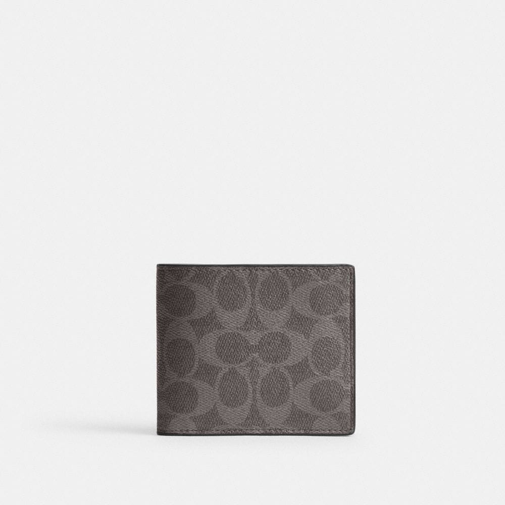 Coach 3 In 1 Wallet In Signature Canvas Grey Signature
