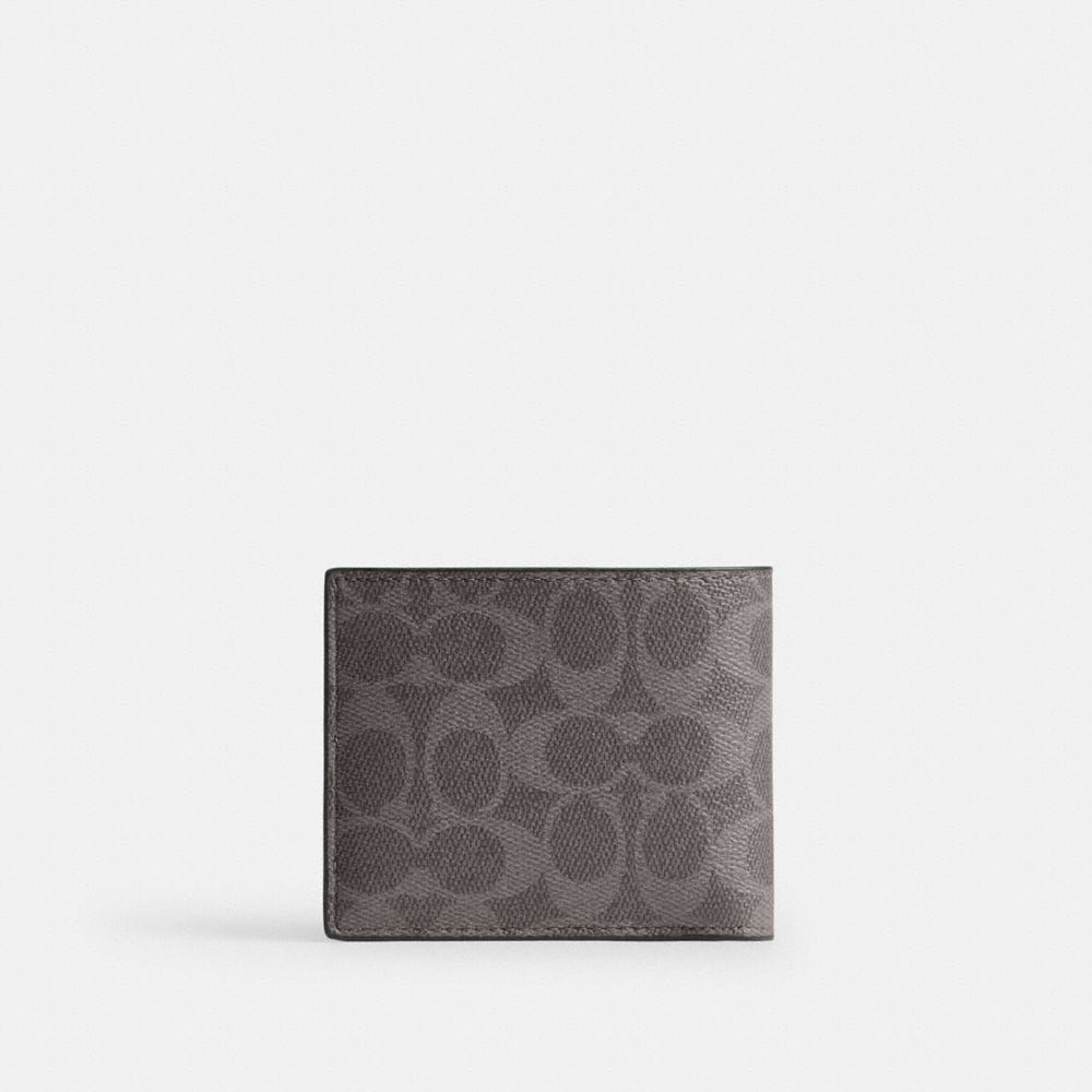 Coach 3 In 1 Wallet In Signature Canvas Grey Signature