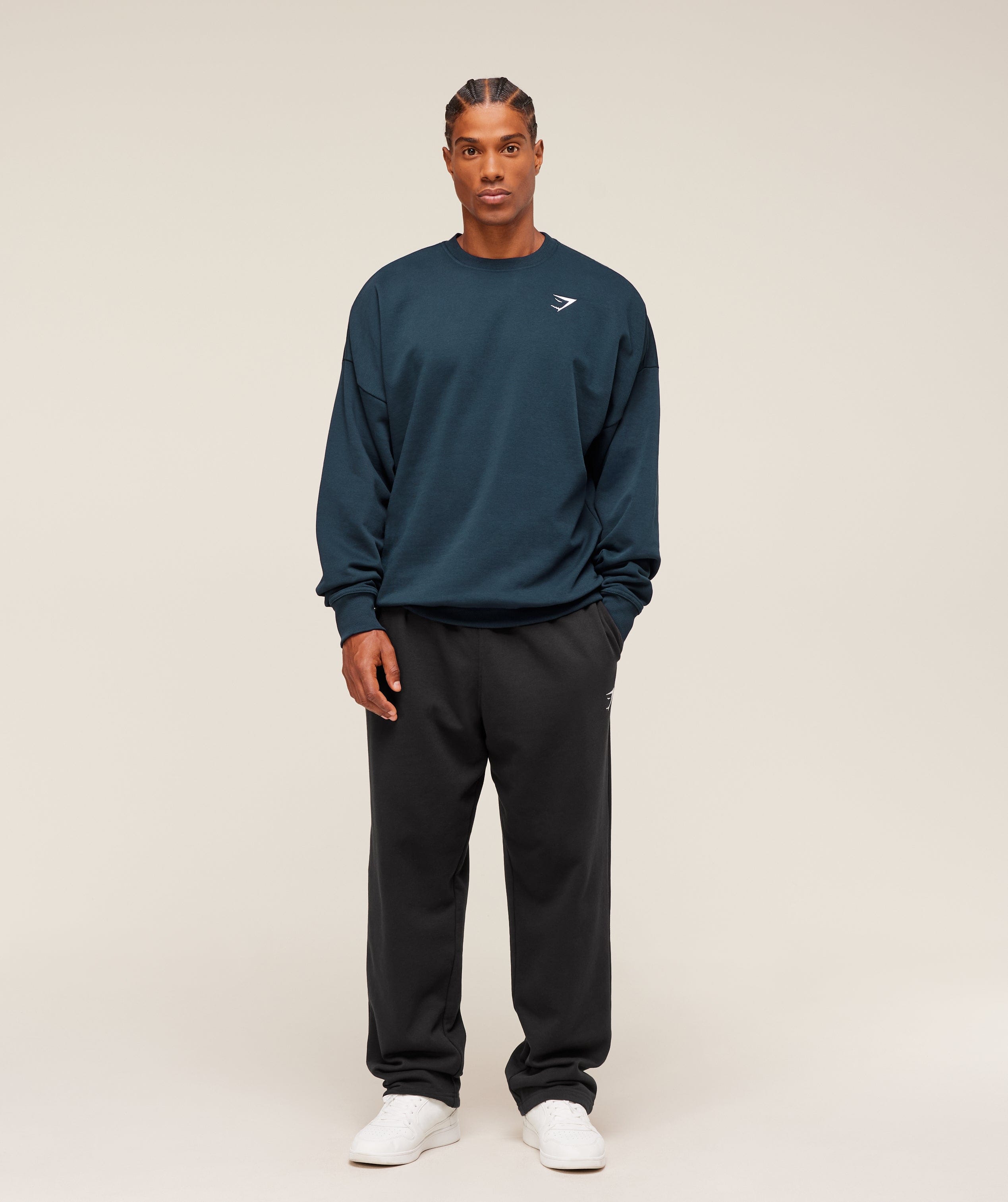 Gymshark Oversized Crest Crew Navy