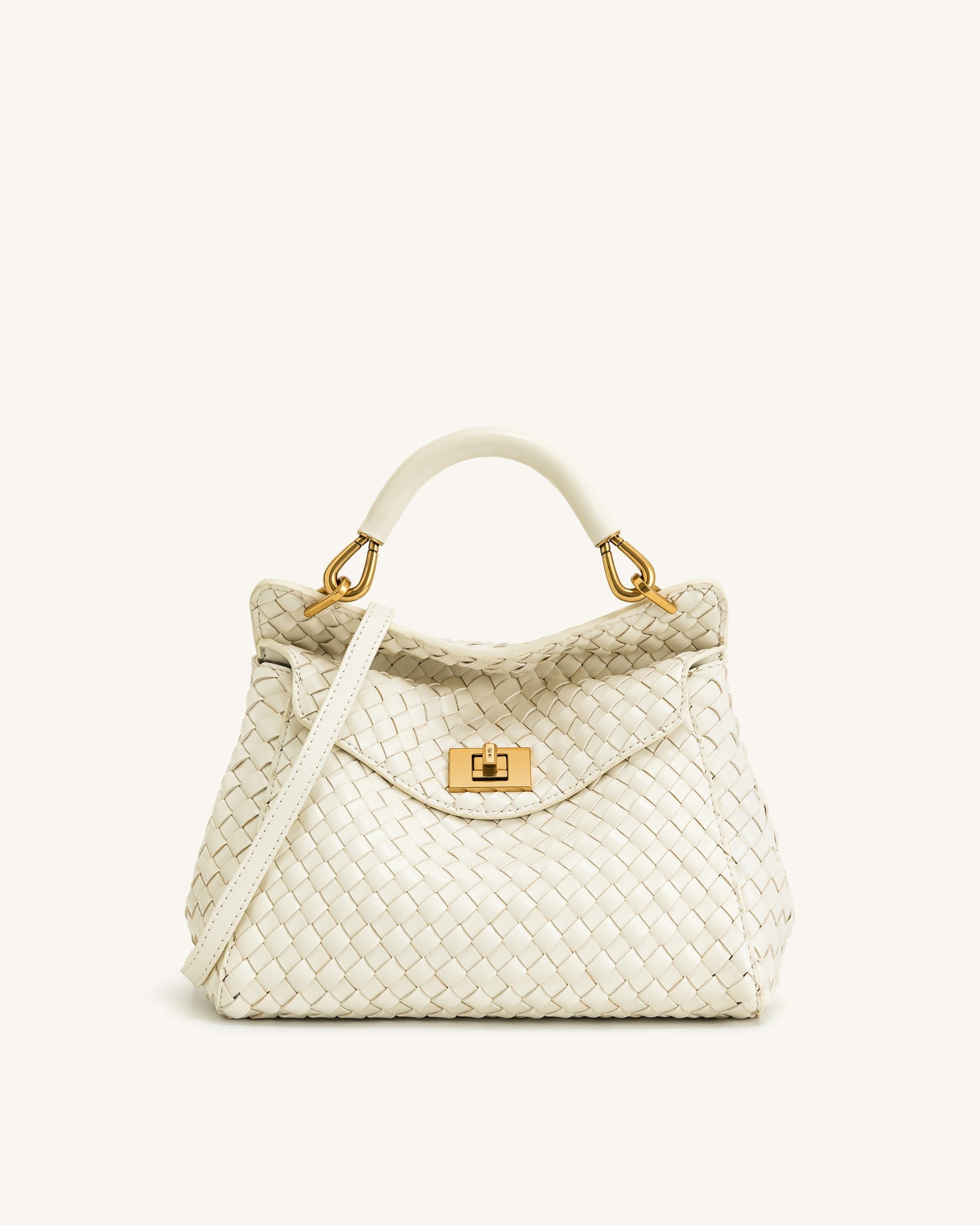 Jw Pei Lucia Classic Top Handle Woven Bag White